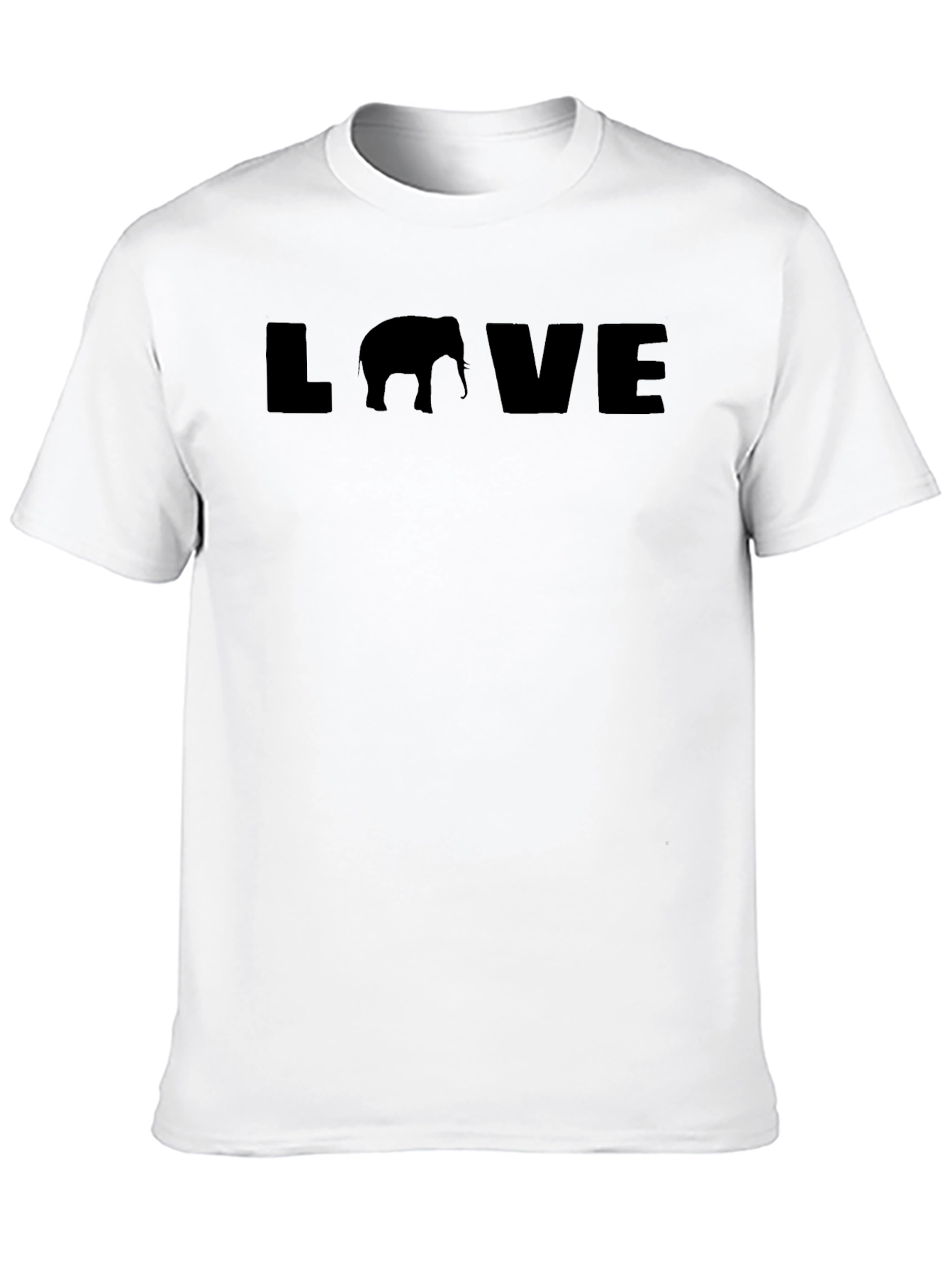 Black Love Elephant T-Shirt - Black Graphic Tee view 10