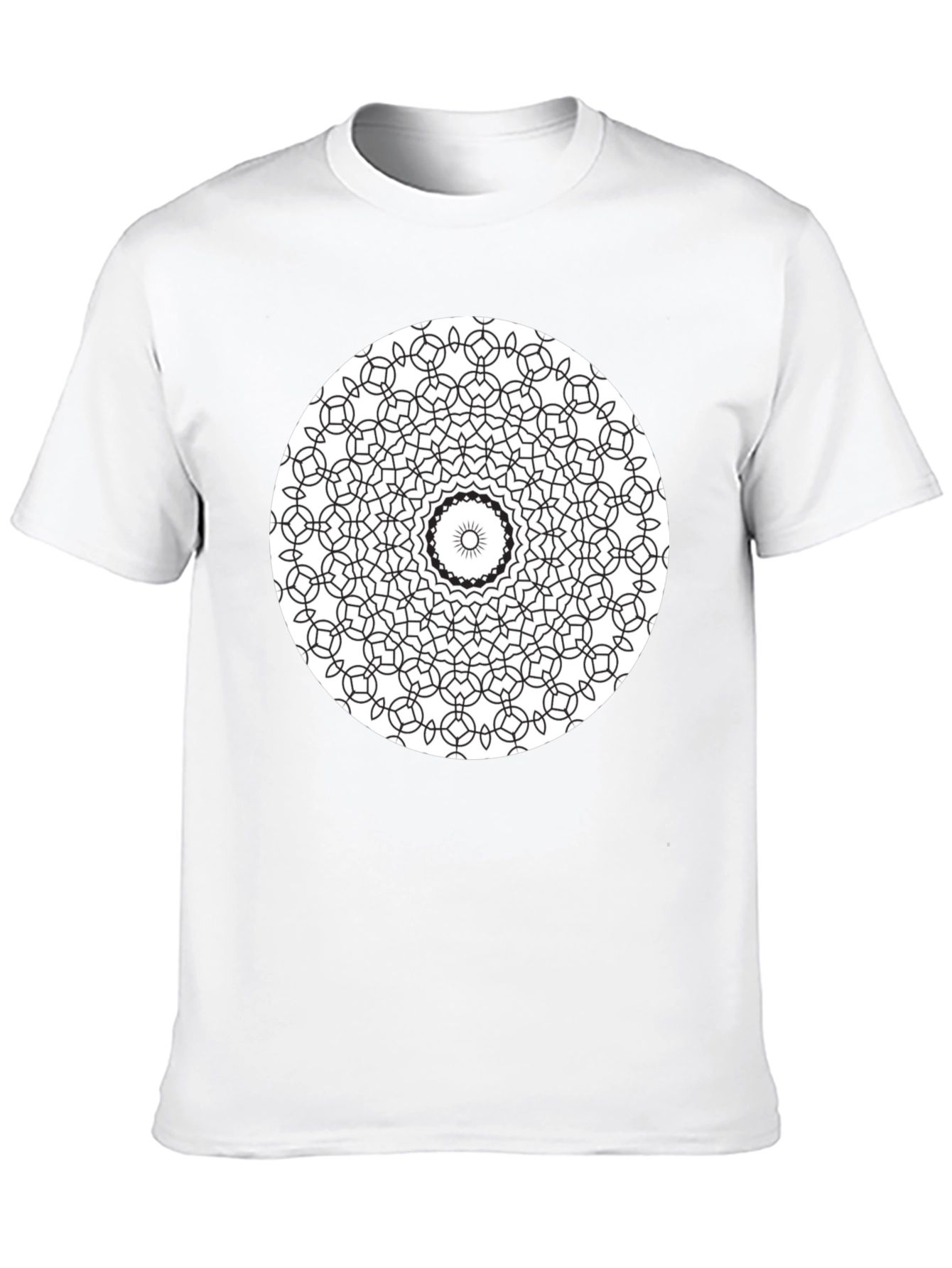 Black Black Mandala T-Shirt - Geometric Design view 10