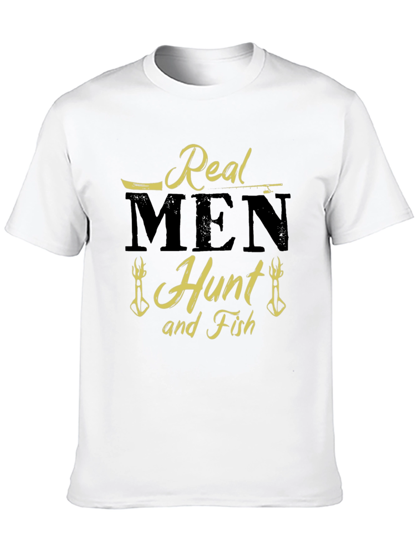 Black Real Men Hunt and Fish Graphic T-Shirt view 10