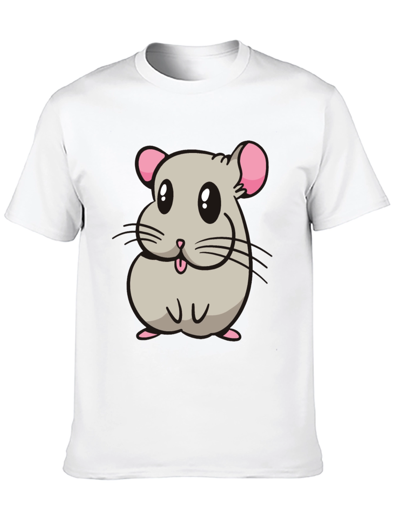 Black Cute Hamster Cartoon Graphic T-Shirt view 10