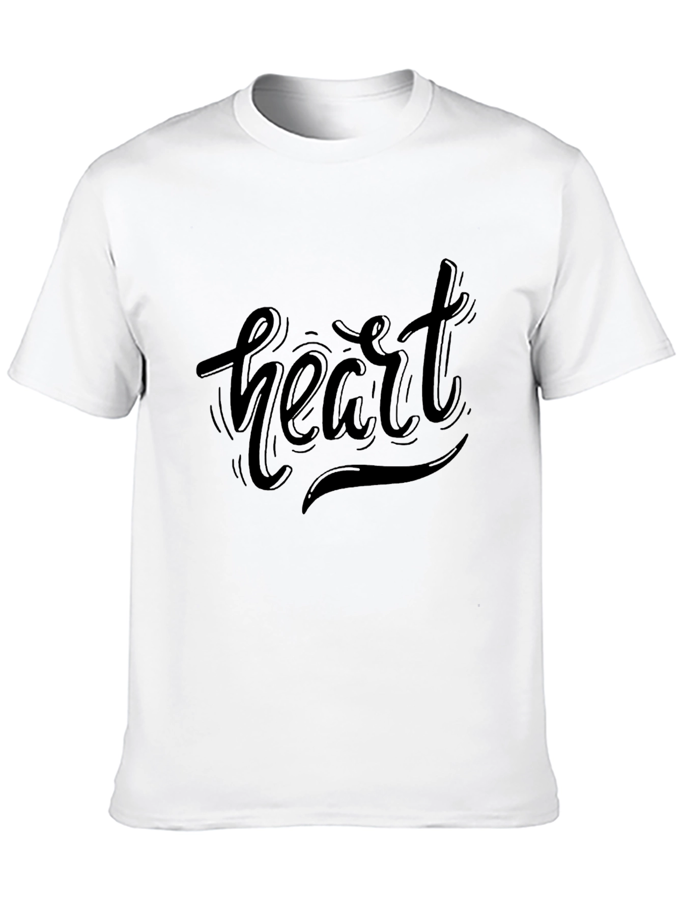 Black Heart Graphic Tee - Black Crew Neck Short Sleeve view 10