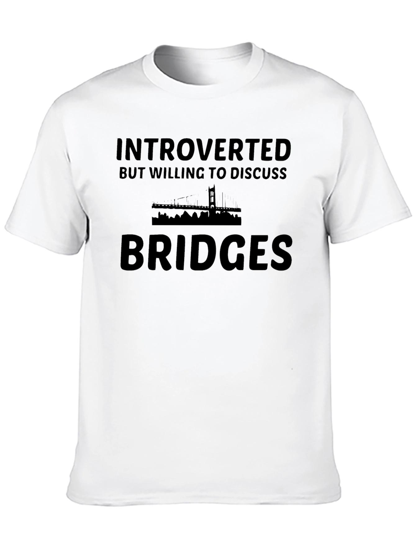 Black Introverted Bridges Graphic T-Shirt - Black view 10