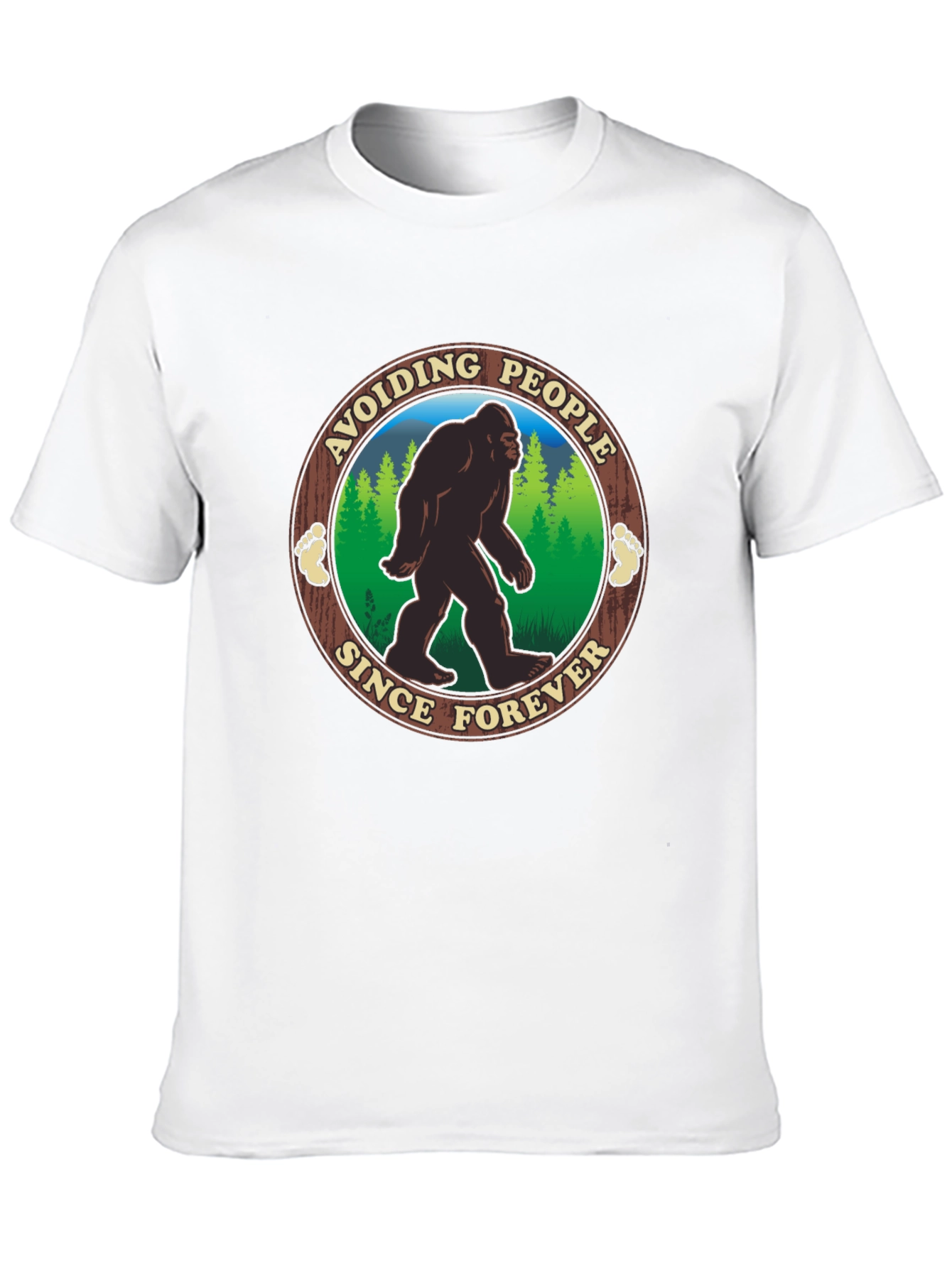 Black Avoiding People Since Forever Bigfoot T-Shirt view 10