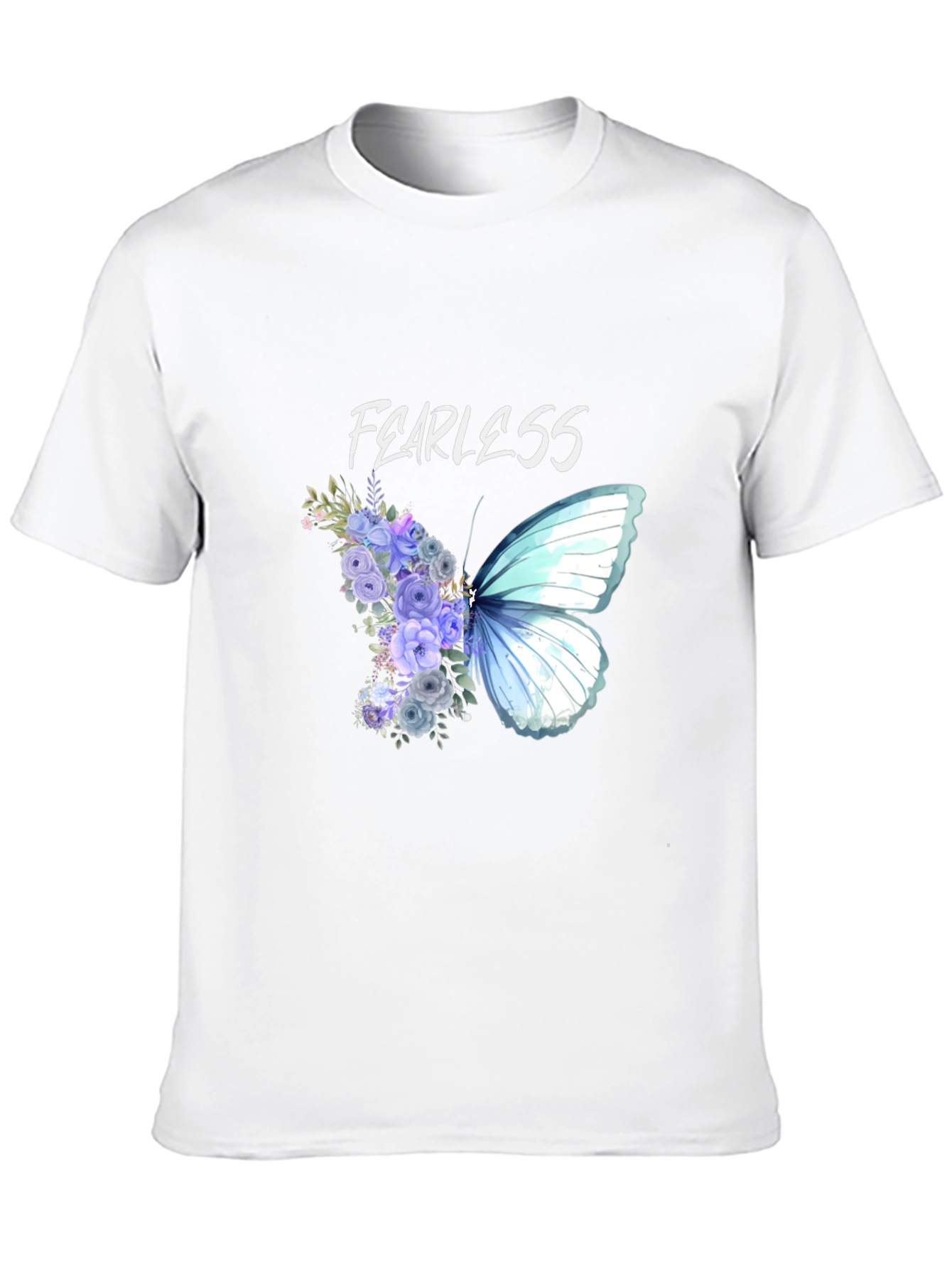 Black Fearless Butterfly Floral Graphic Tee - Unisex view 10
