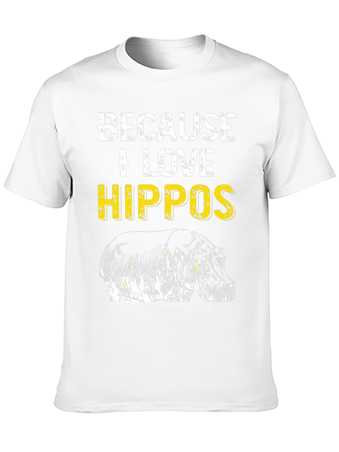 Black Because I Love Hippos T-Shirt - Animal Lover Tee view 10