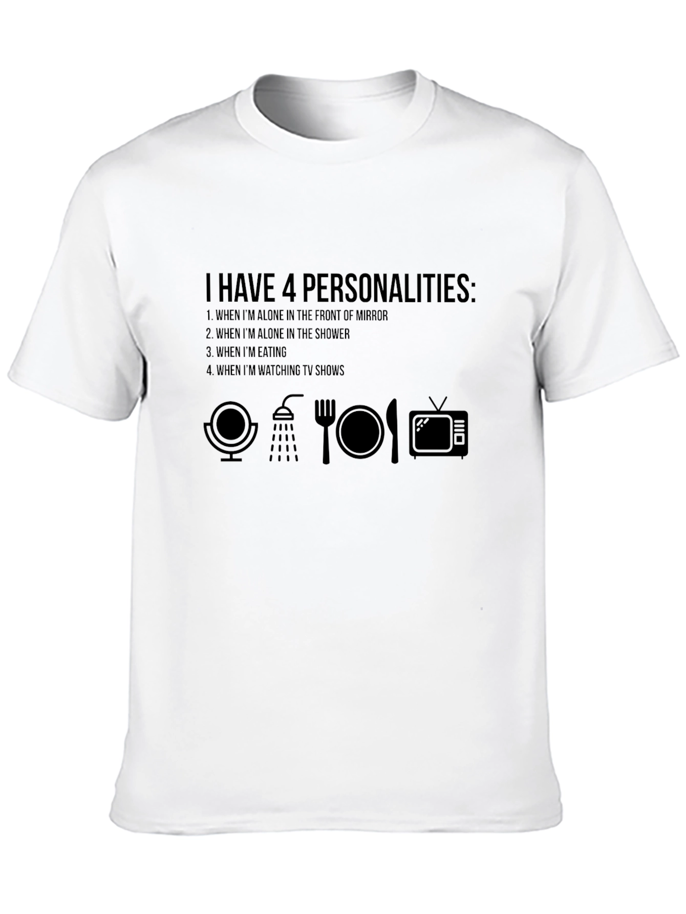 Black 4 Personalities T-Shirt: Funny Graphic Tee for Everyday Wear view 10