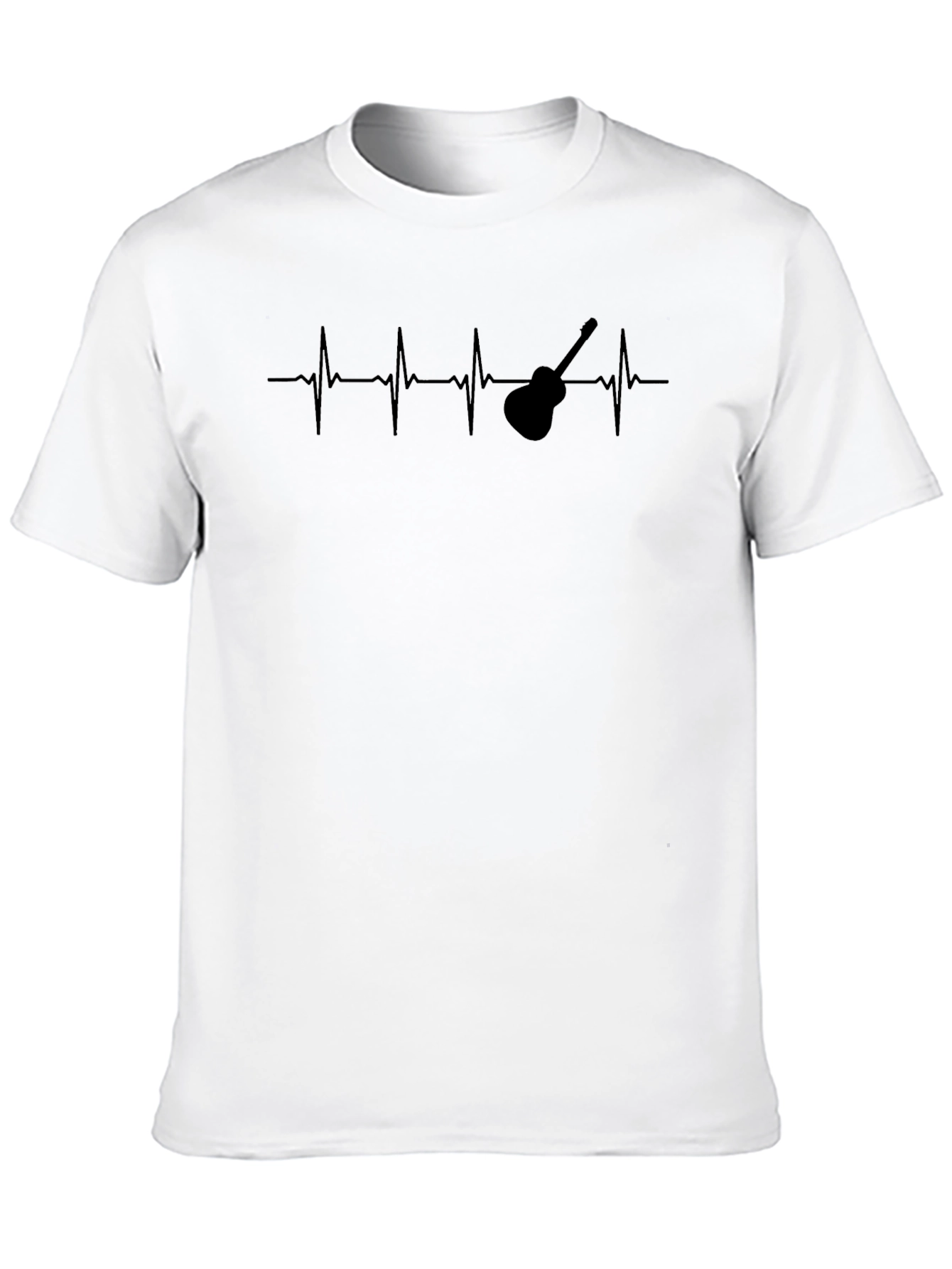Black Guitar Heartbeat T-Shirt - Musician Graphic Tee view 10