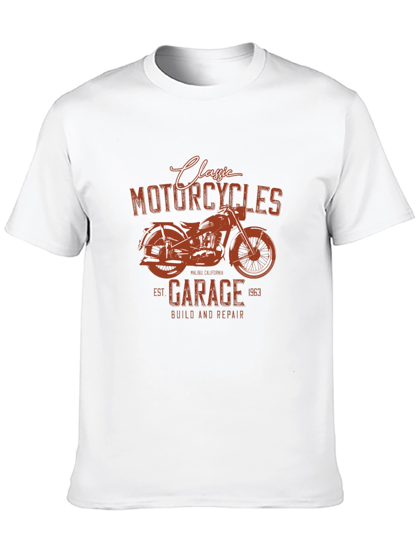 Black Classic Motorcycle Garage T-Shirt view 10