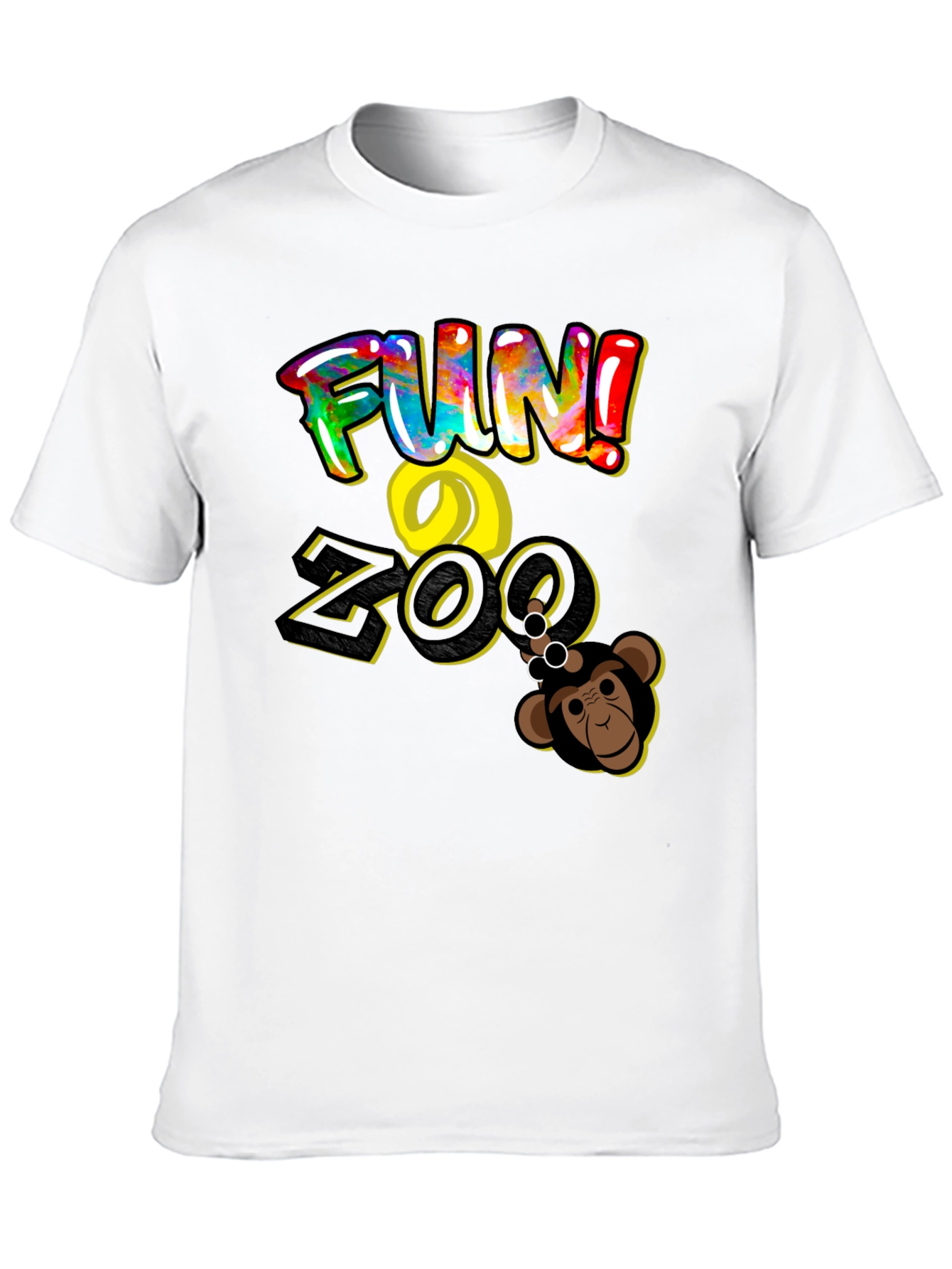 Black Fun Zoo Monkey Graphic Tee - Black Cotton view 10