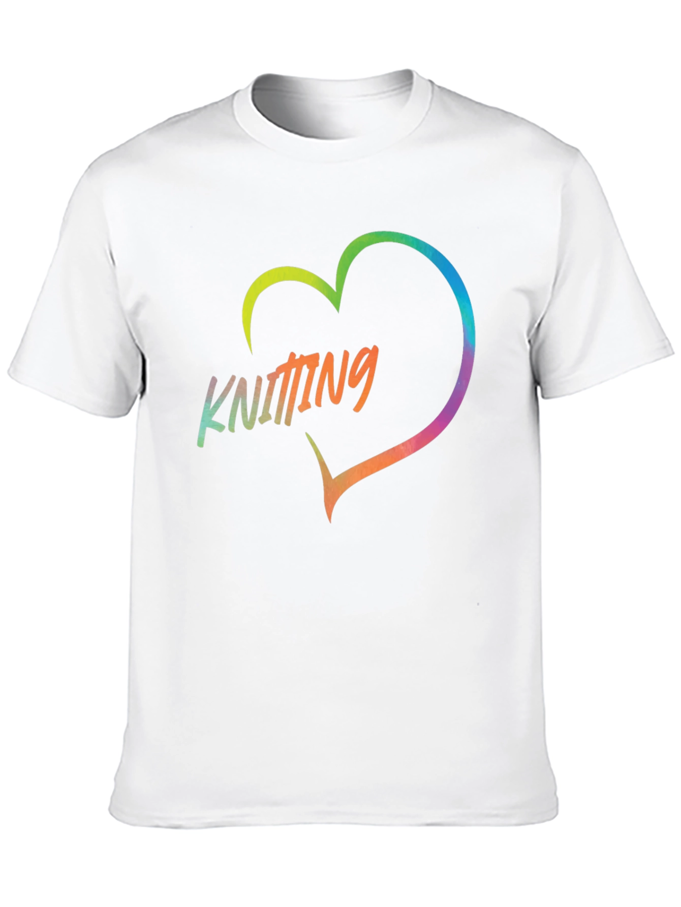 Black Knitting Heart T-Shirt - Rainbow Knit Lover Tee view 10