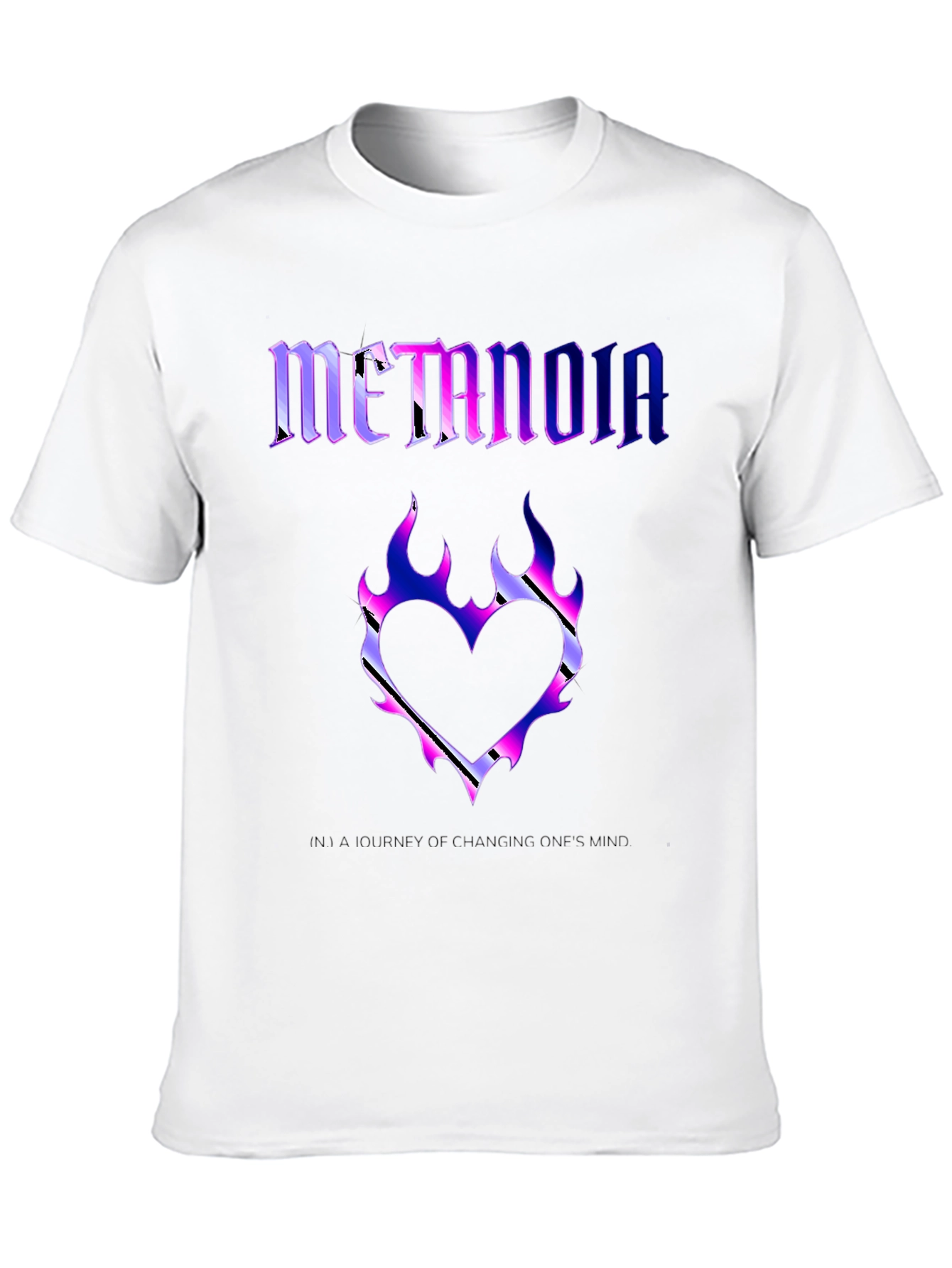 Black Metanoia Graphic T-Shirt - Heart Flame Design view 10