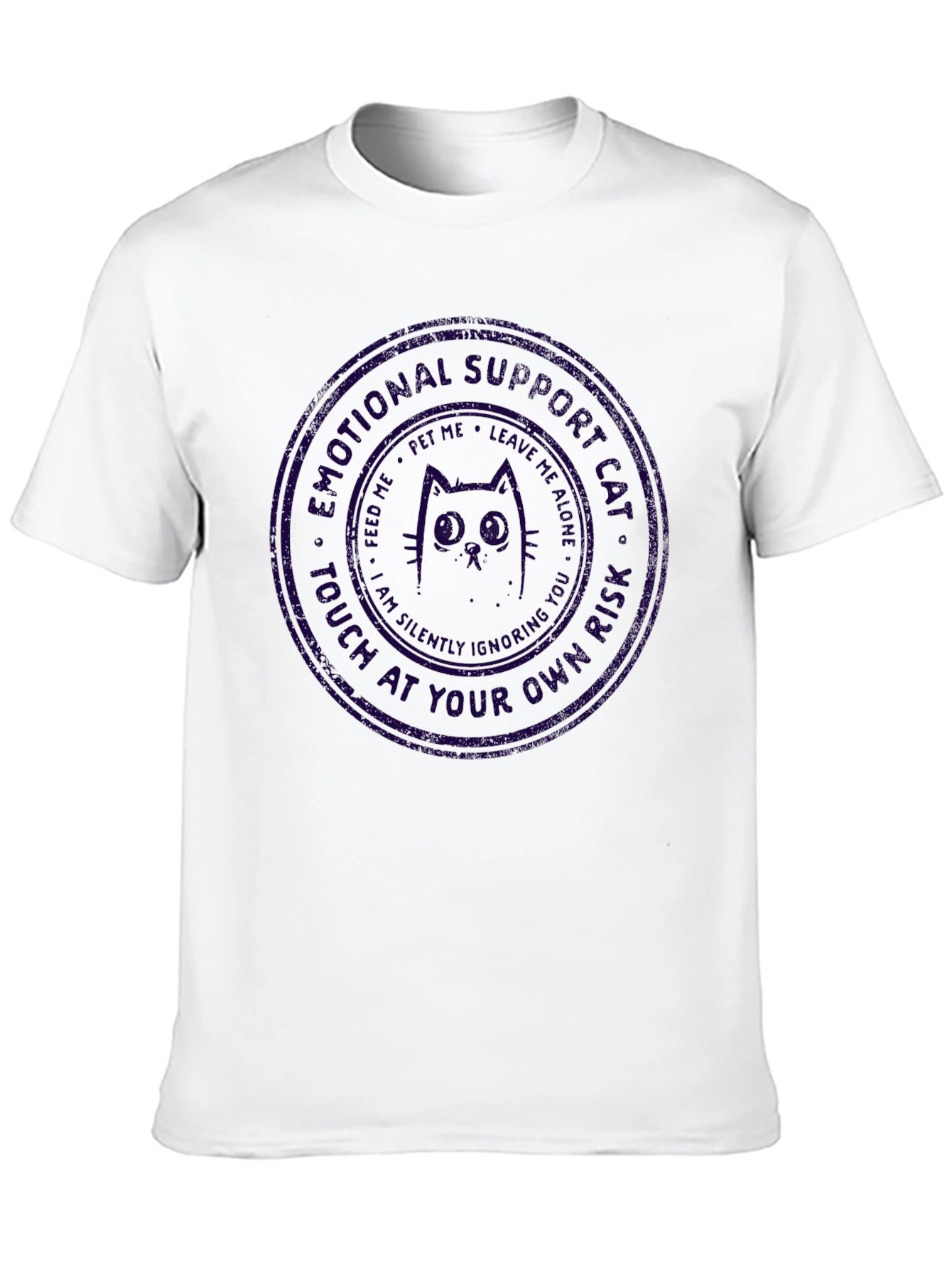 Black Emotional Support Owl Cat Crewneck T-Shirt view 10