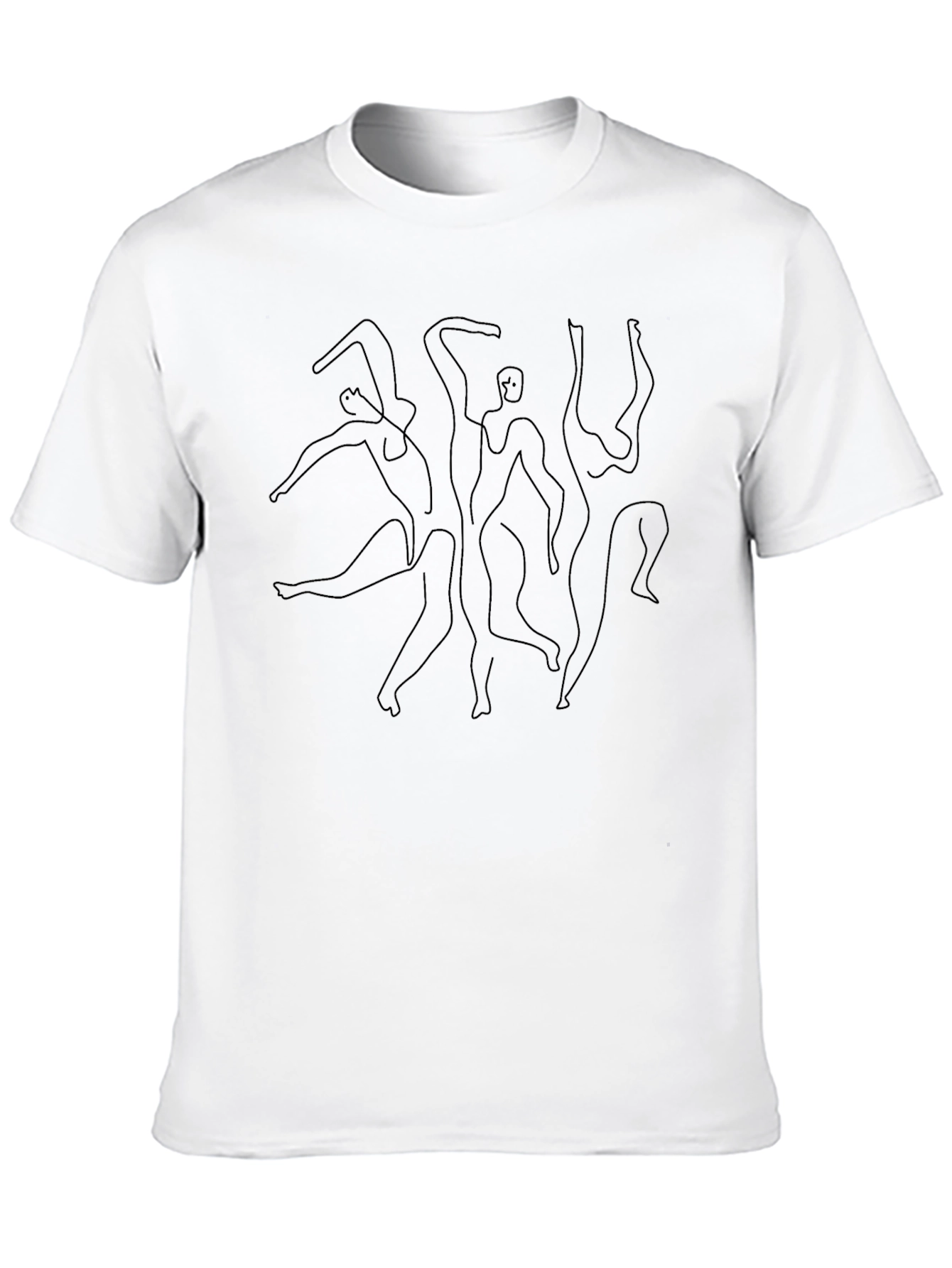 Black Abstract Line Art T-Shirt - Modern Graphic Tee view 10