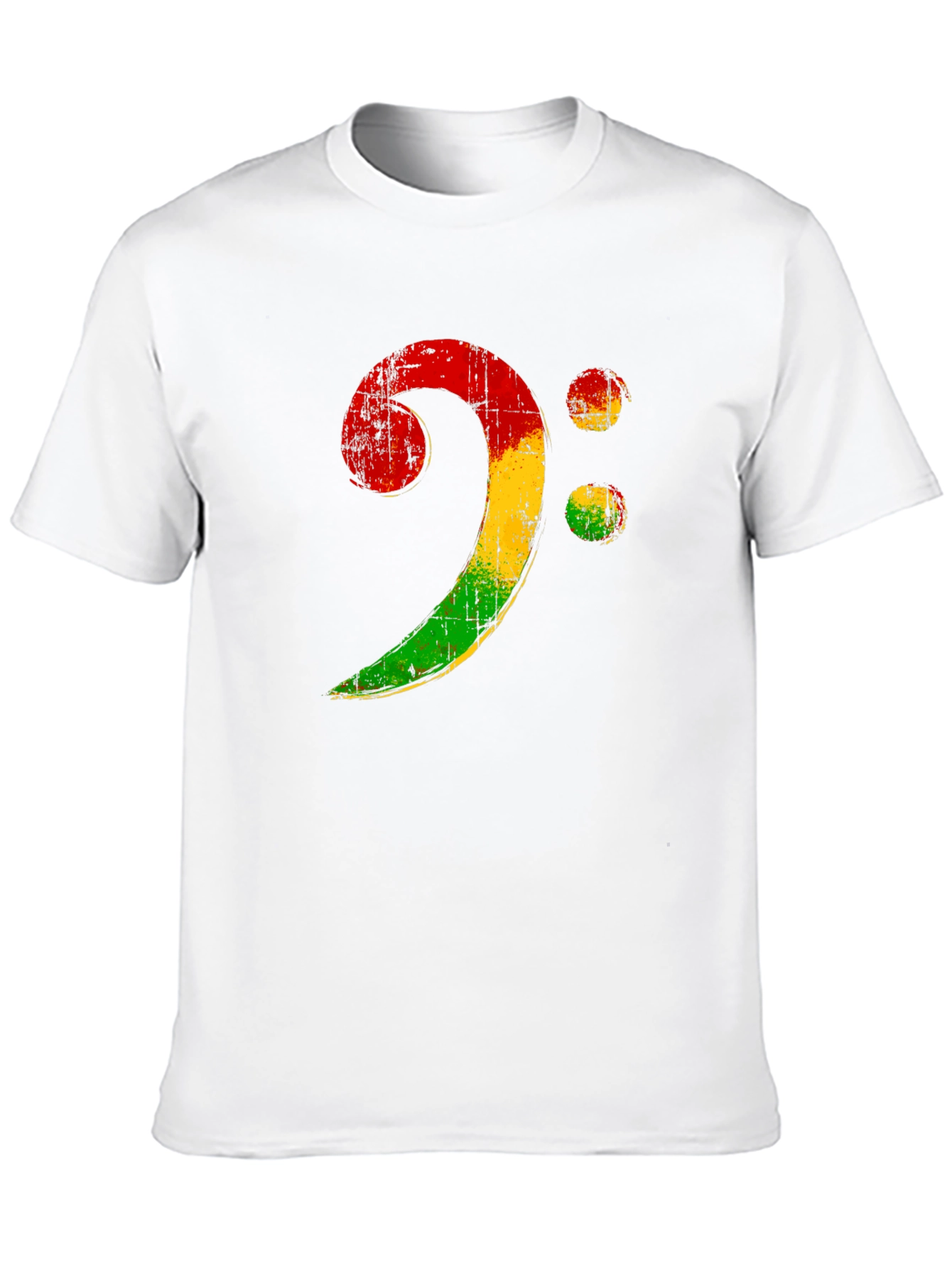 Black Rasta Bass Clef Graphic Tee - Reggae Music Shirt view 10