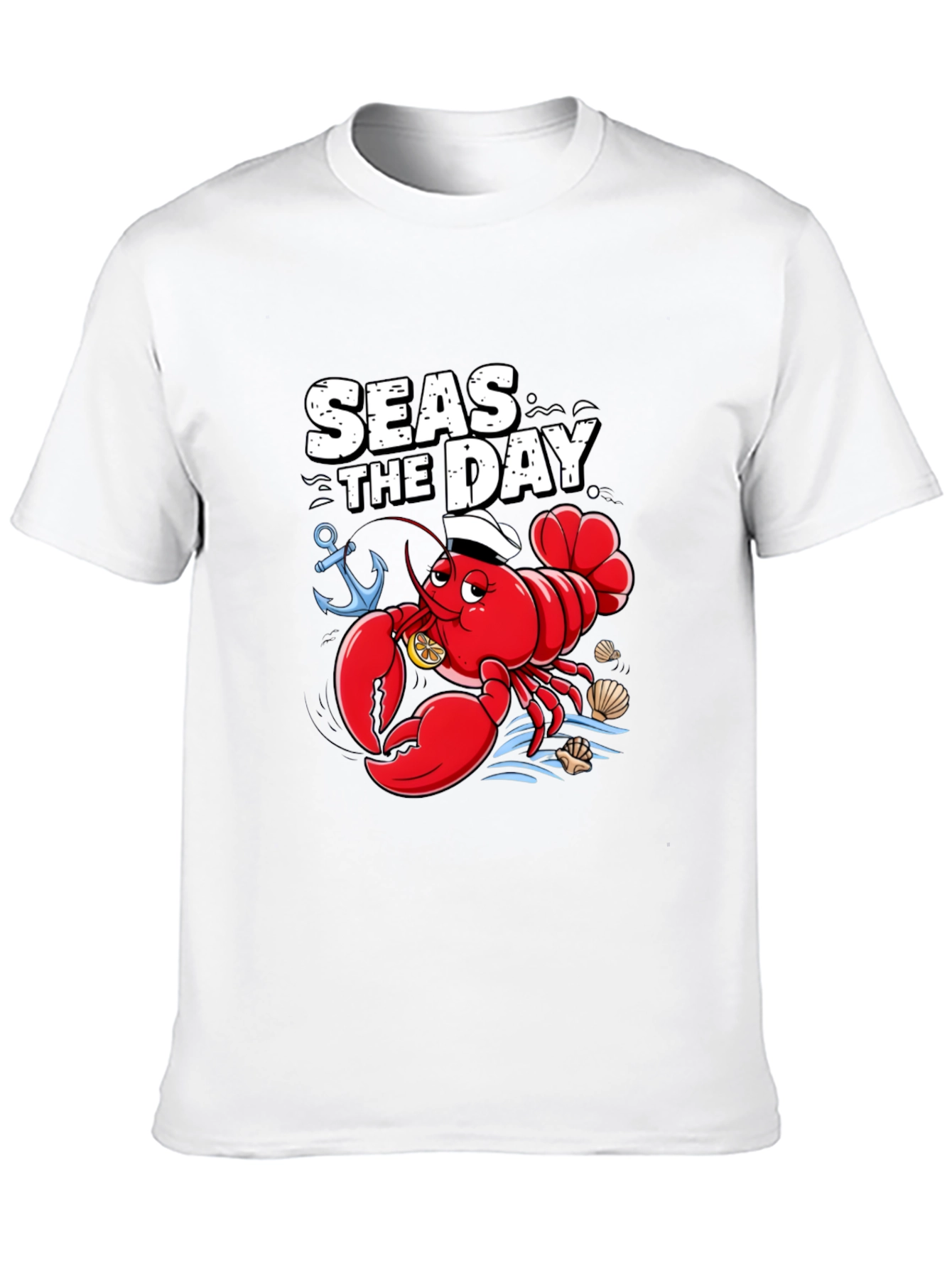 Seas The Day Lobster Graphic T-Shirt - 10