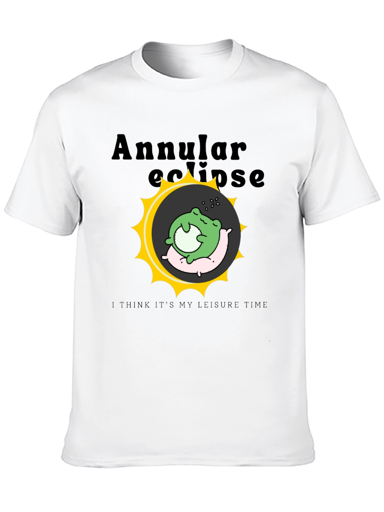 Black Annular Eclipse Frog Leisure Time T-Shirt view 10