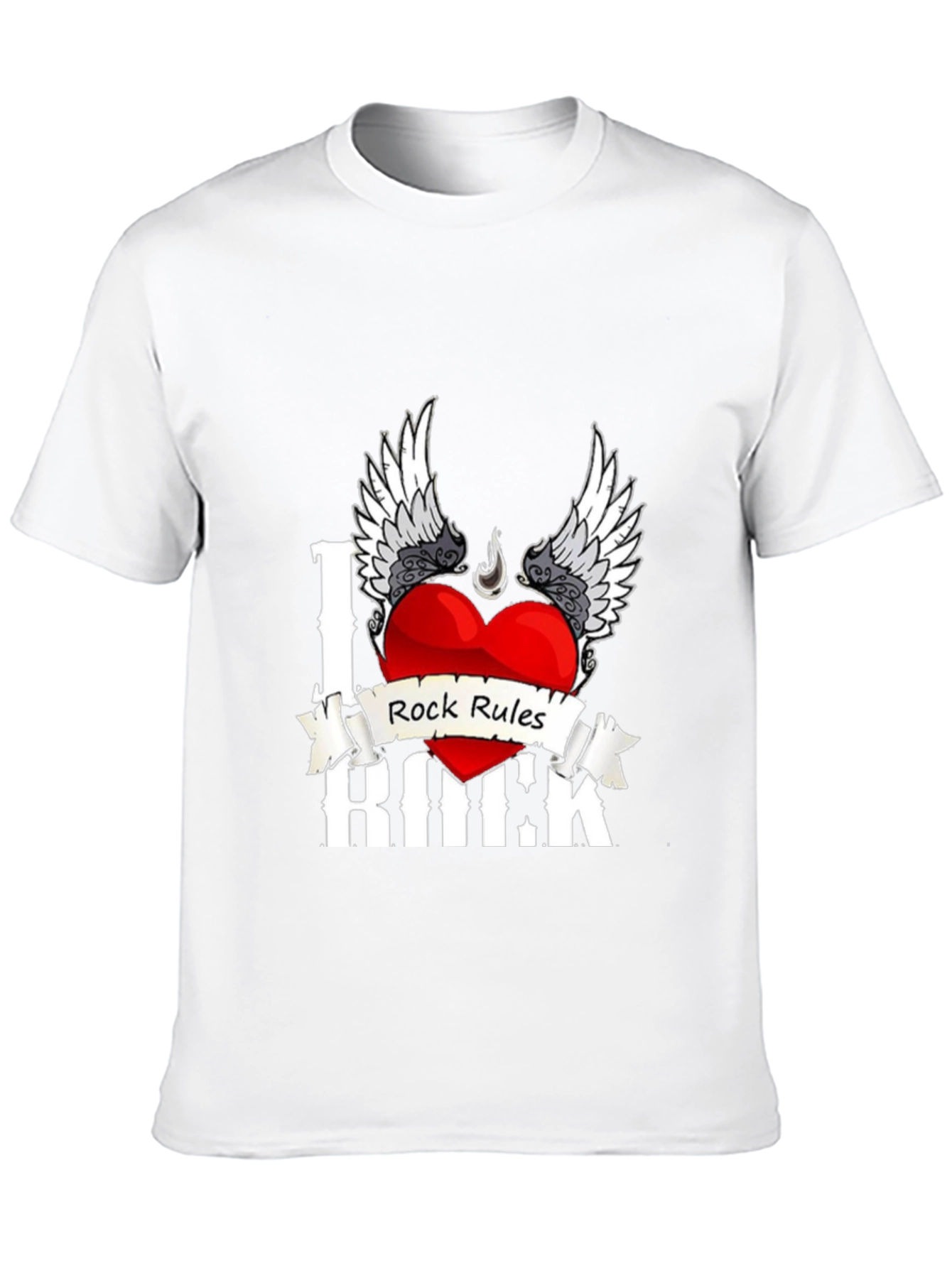 Black I Heart Rock Rules T-Shirt view 10