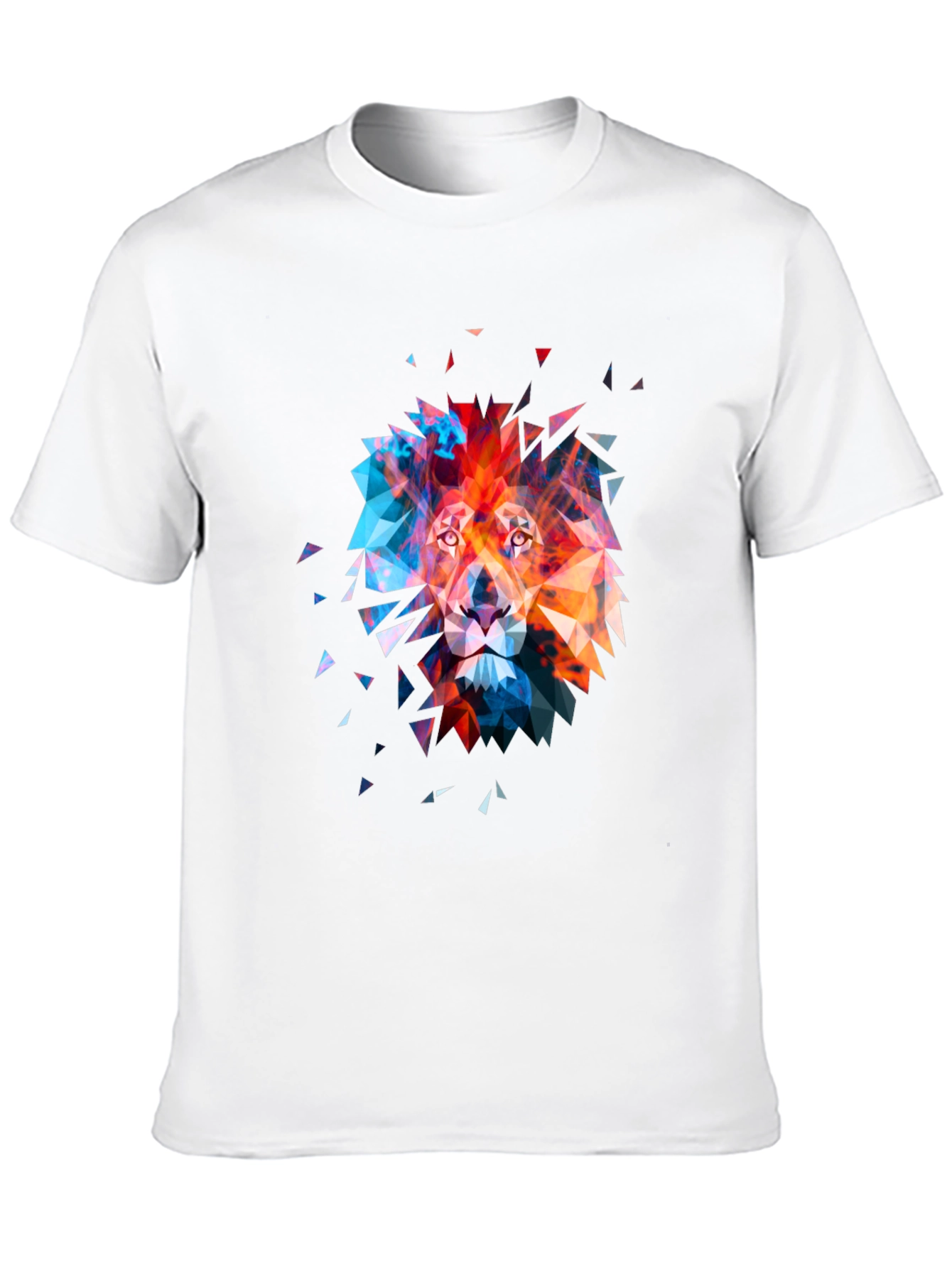 Black Geometric Lion Graphic Tee - Modern Art T-Shirt view 10