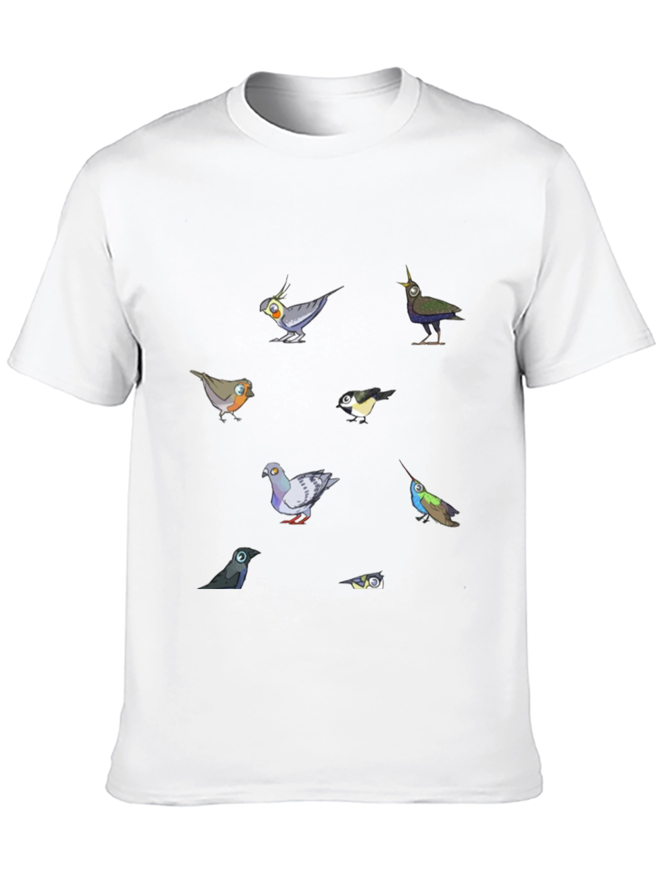 Black Birds Graphic T-Shirt, Black Cotton Tee view 10