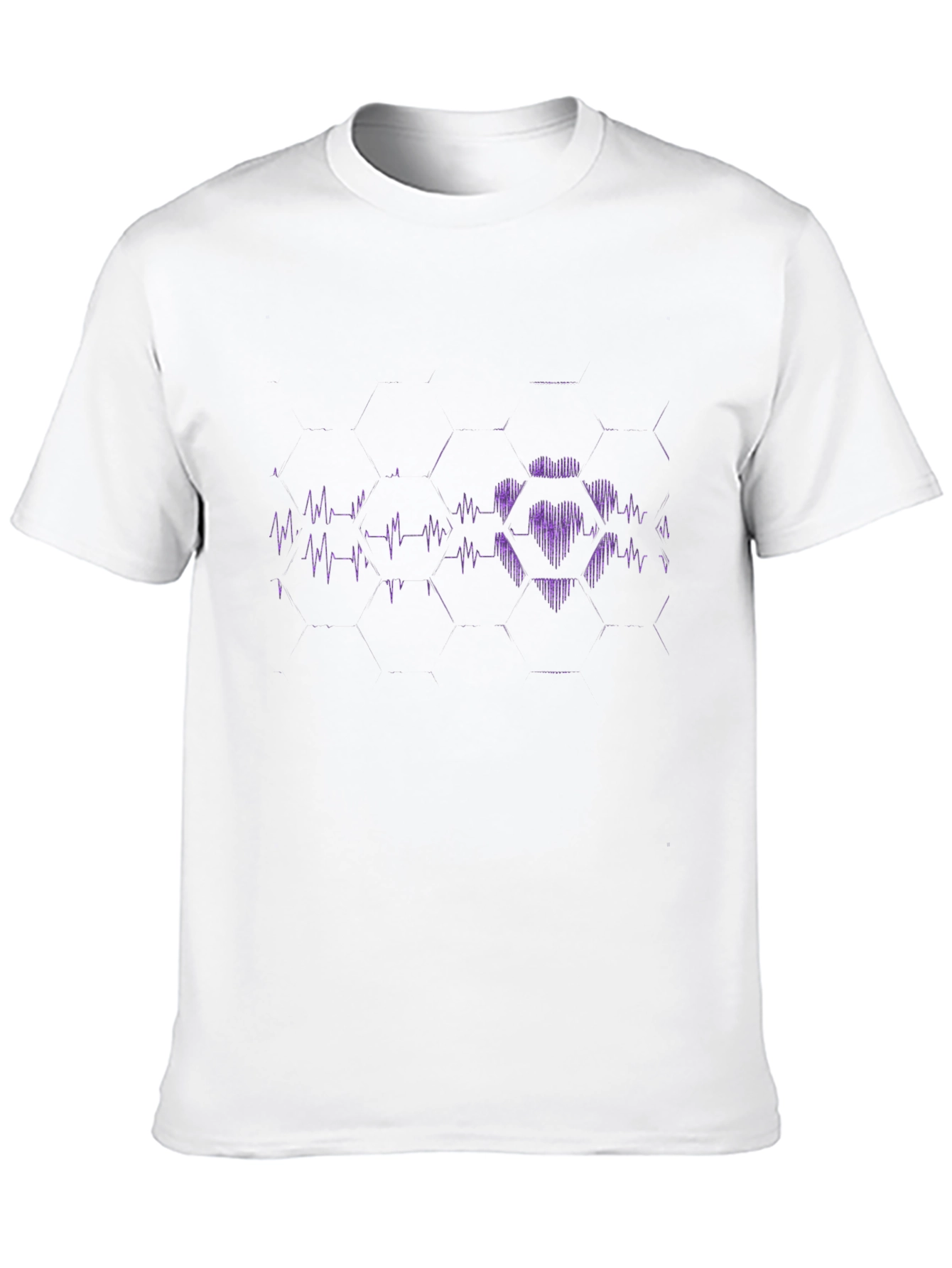 Black Heartbeat Hex T-Shirt - Stylish Graphic Tee view 10