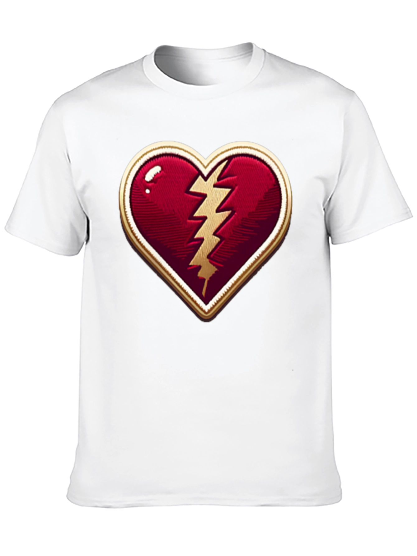 Black Broken Heart Lightning Bolt Graphic Tee - Stylish Comfort view 10
