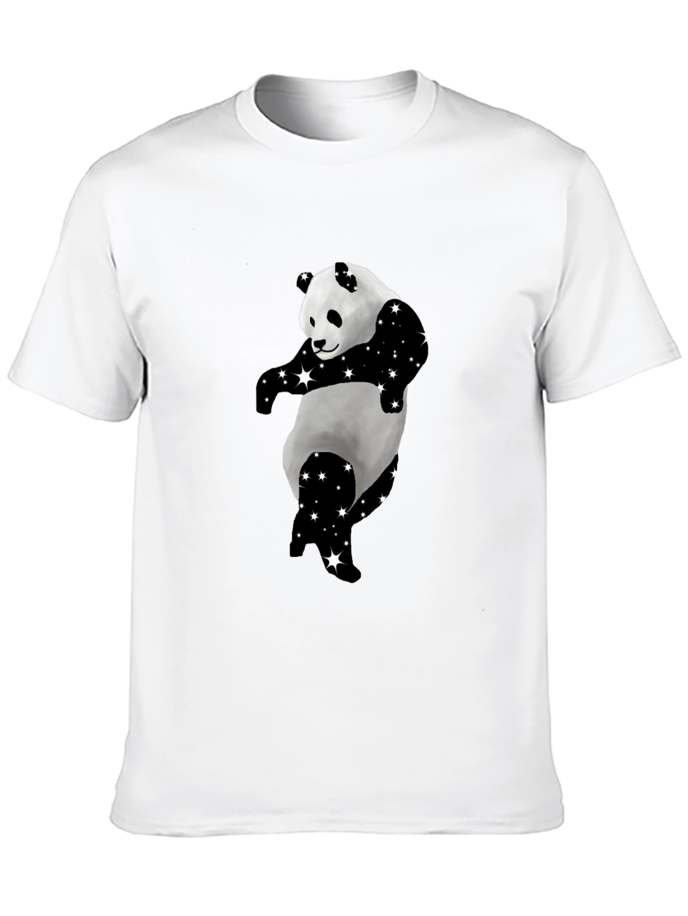 Cool Panda Starry Design Black T-Shirt - 10