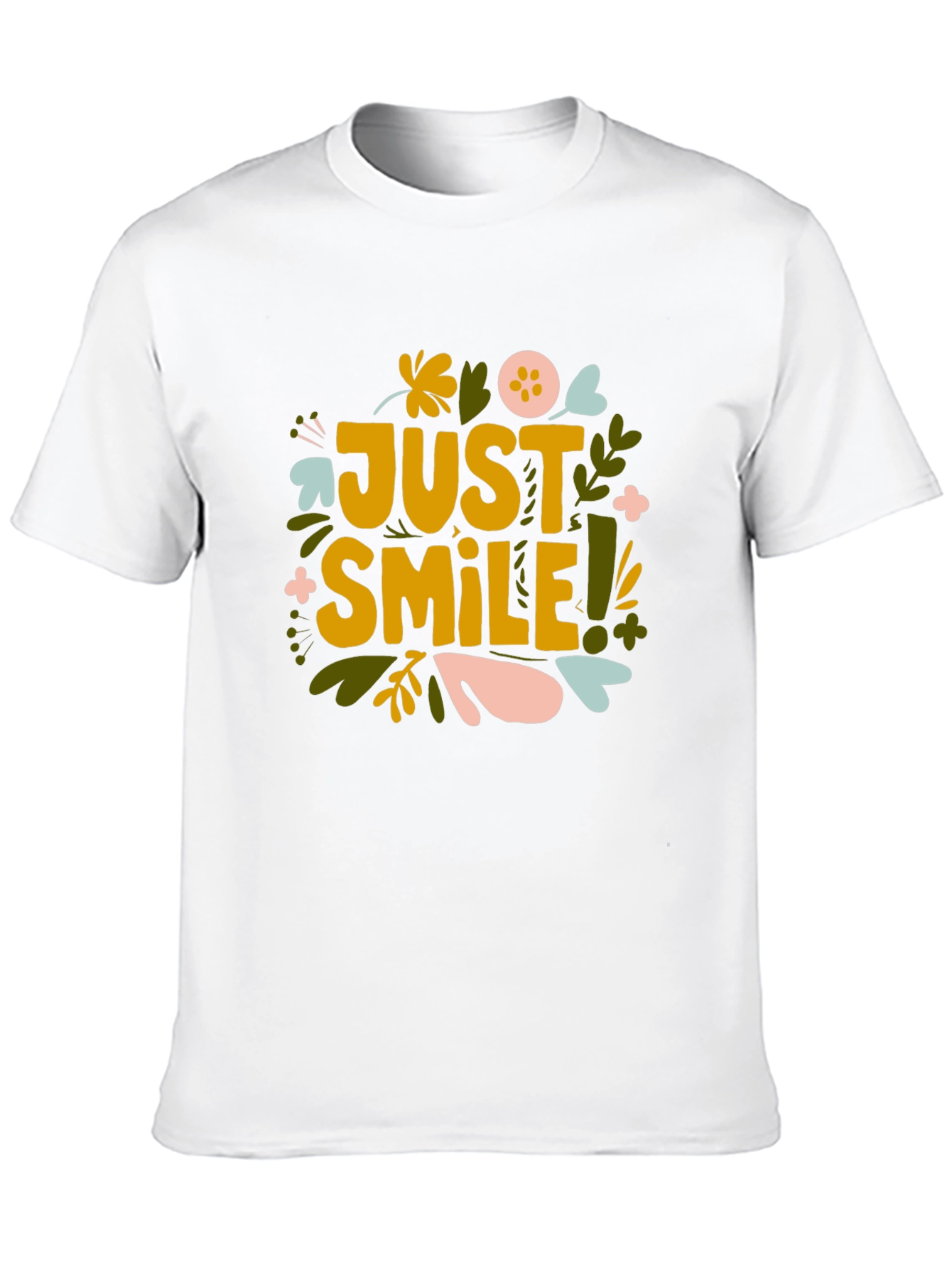Black Just Smile Graphic Tee - Black Cotton Comfort view 10