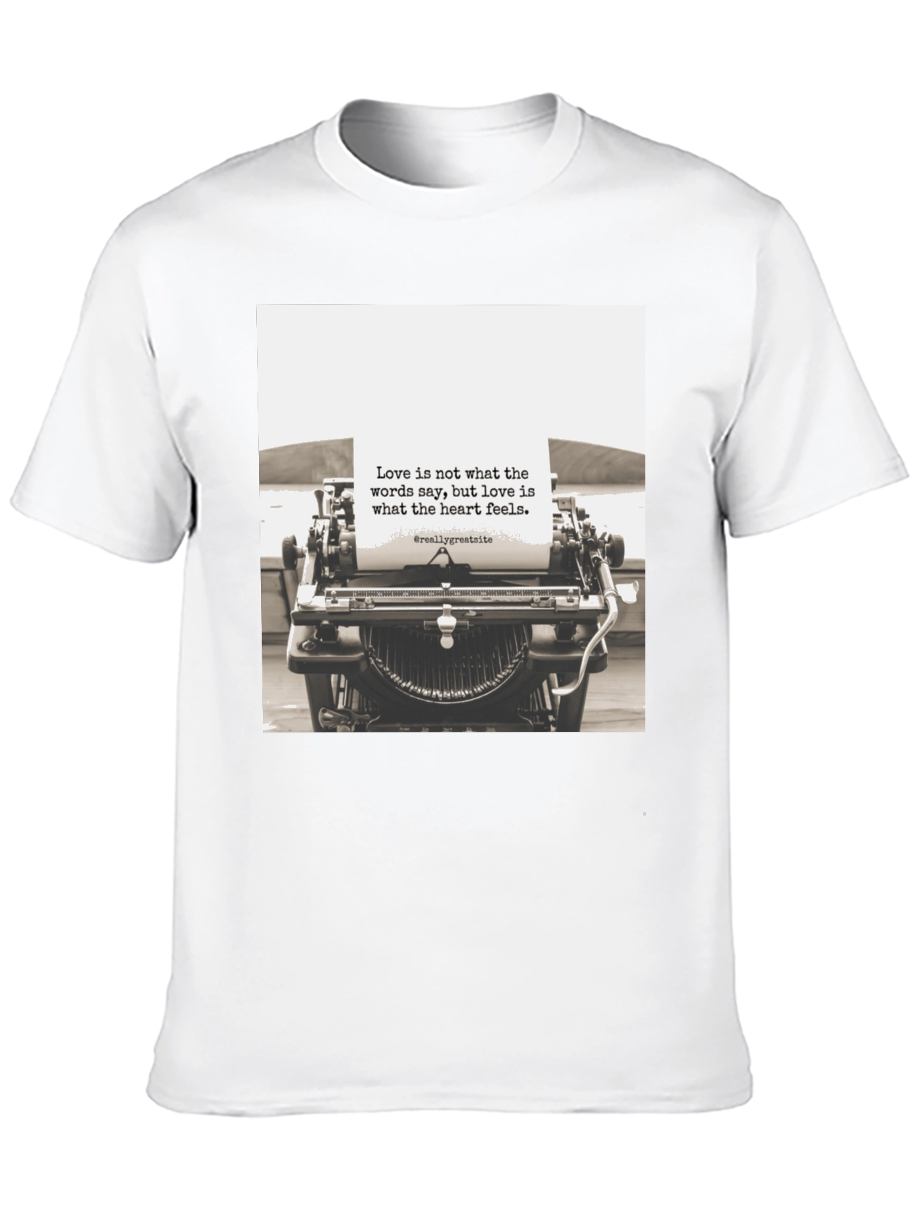 Black Love Quote Typewriter Graphic Tee - Unisex Black T-Shirt view 10