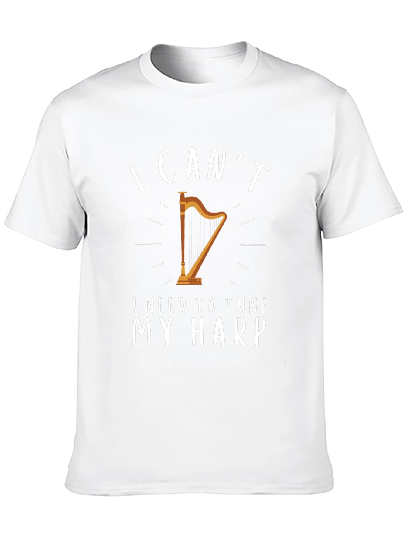 Black I Can't - I Need to Tune My Harp Graphic T-Shirt view 10