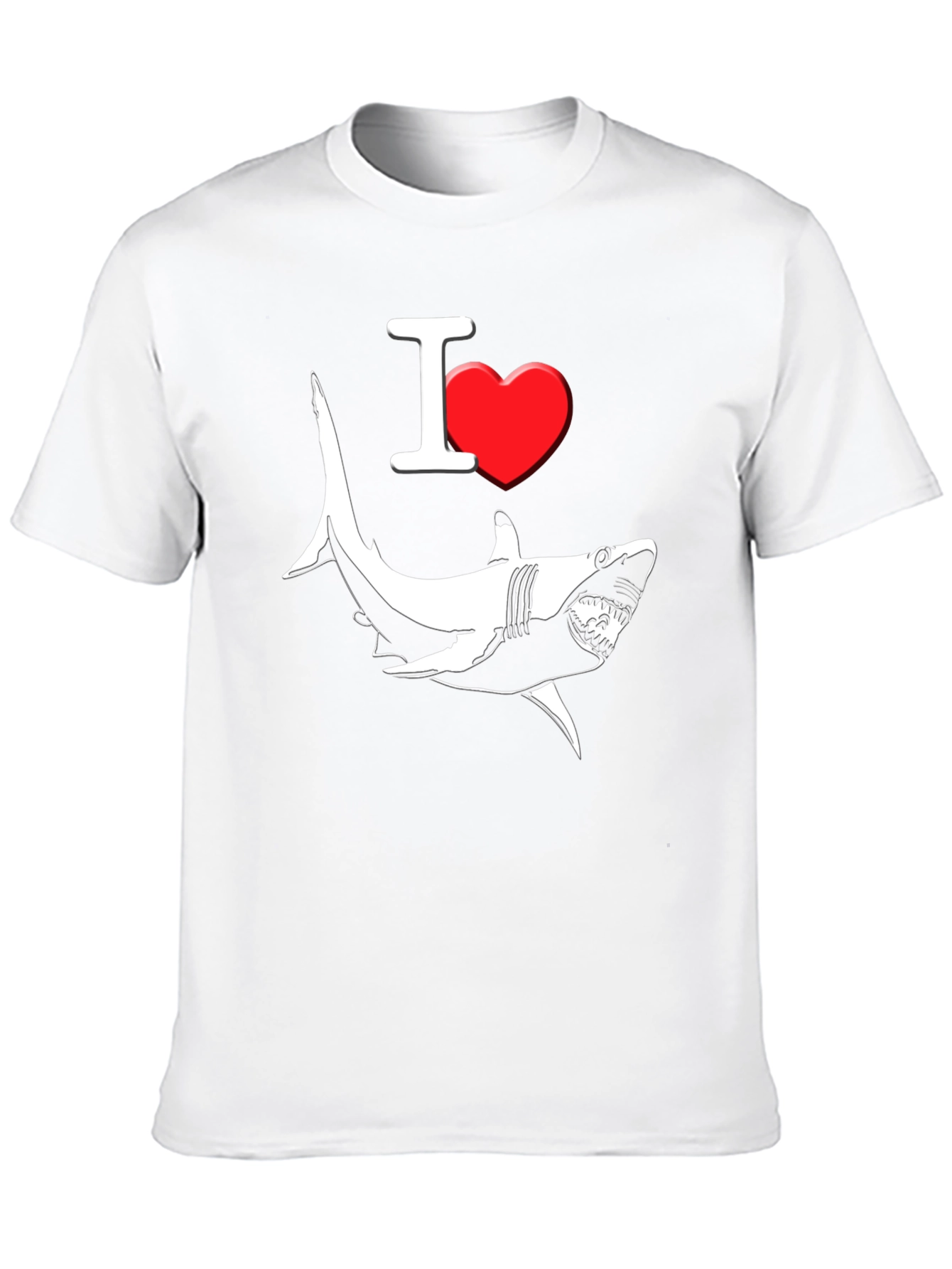 Black I Love Sharks Graphic T-Shirt view 10