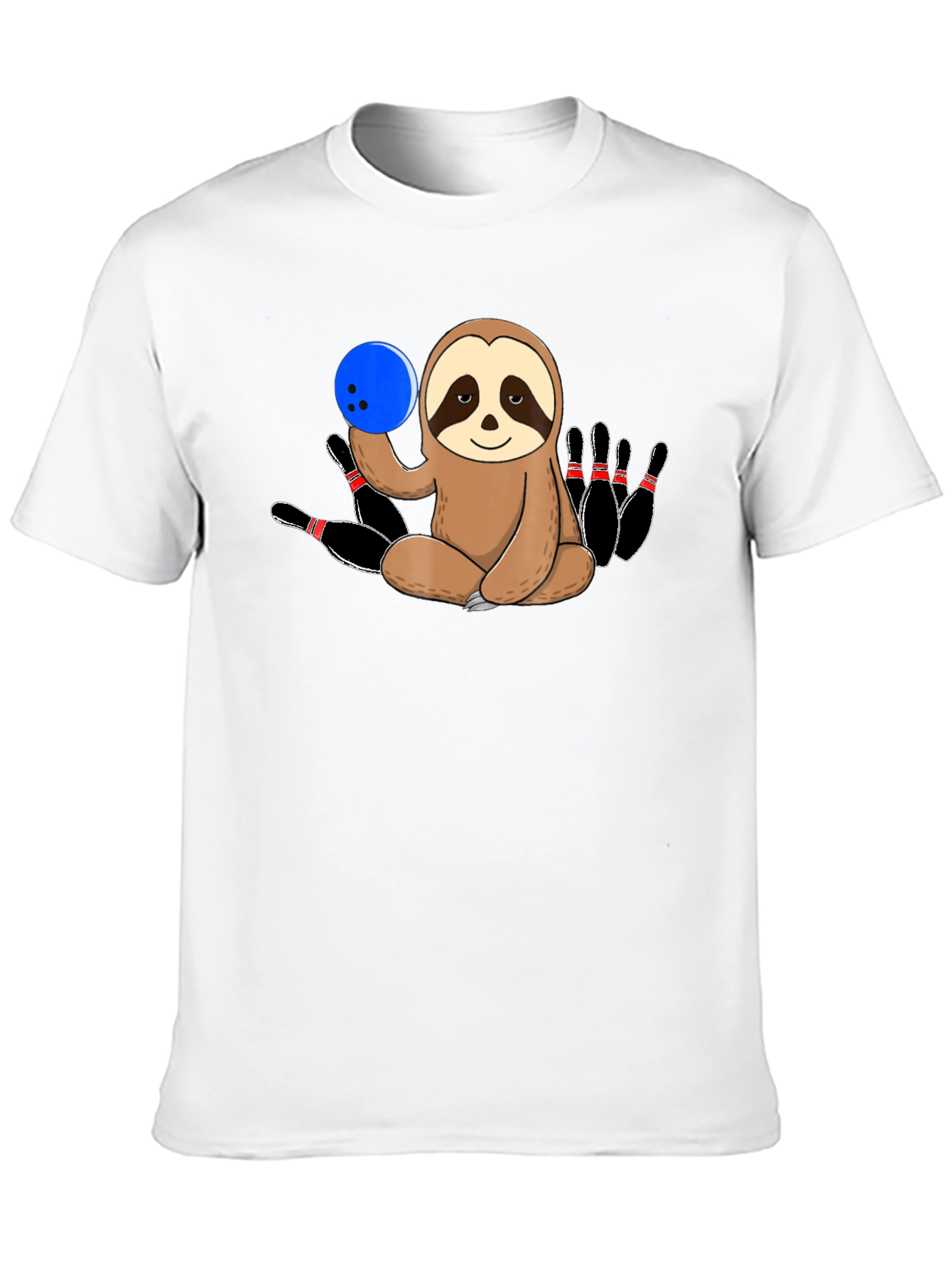 Black Sloth Bowling T-Shirt Funny Bowling Pin Tee view 10