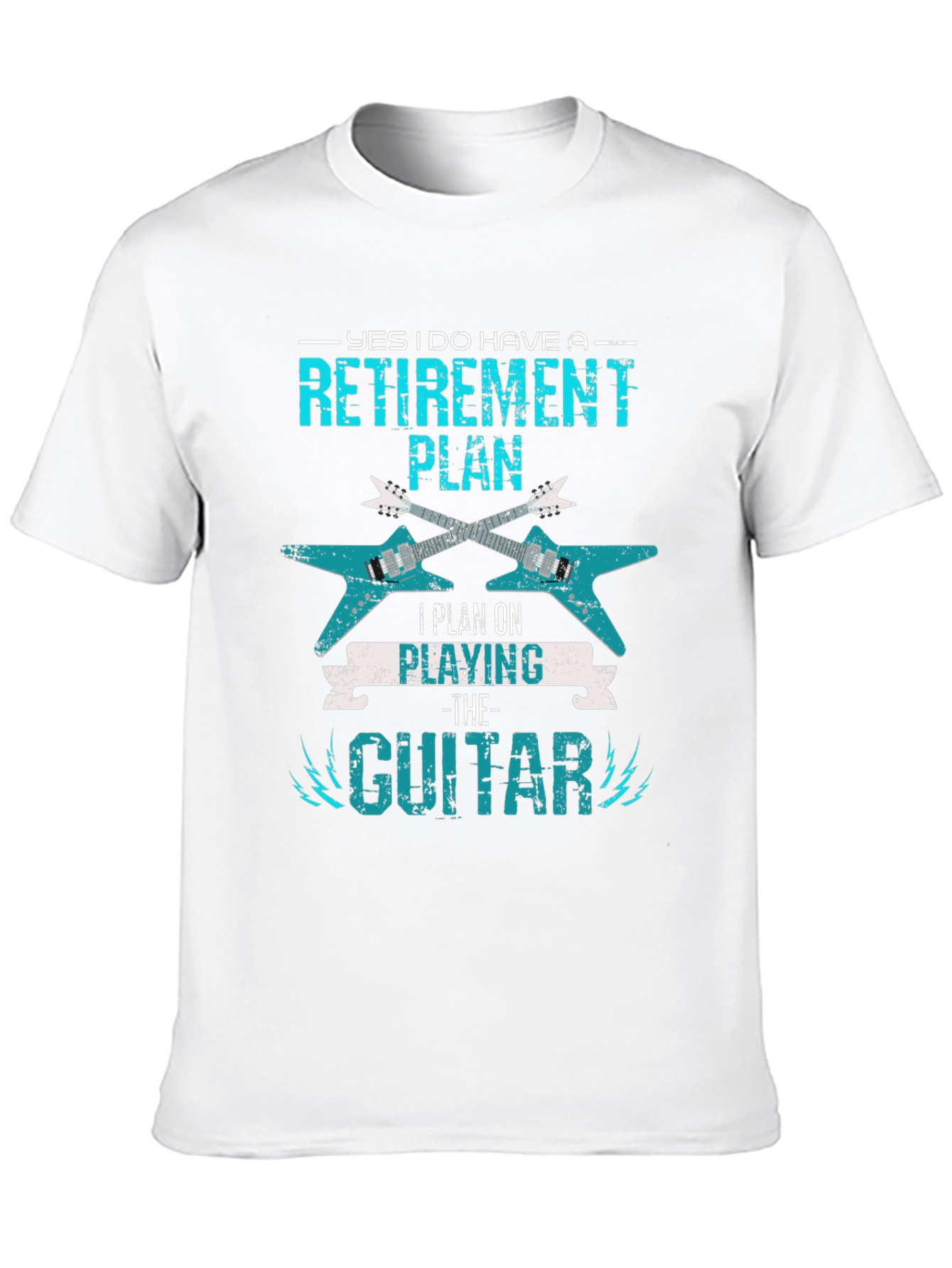 Black Retirement Guitar Player T-Shirt view 10