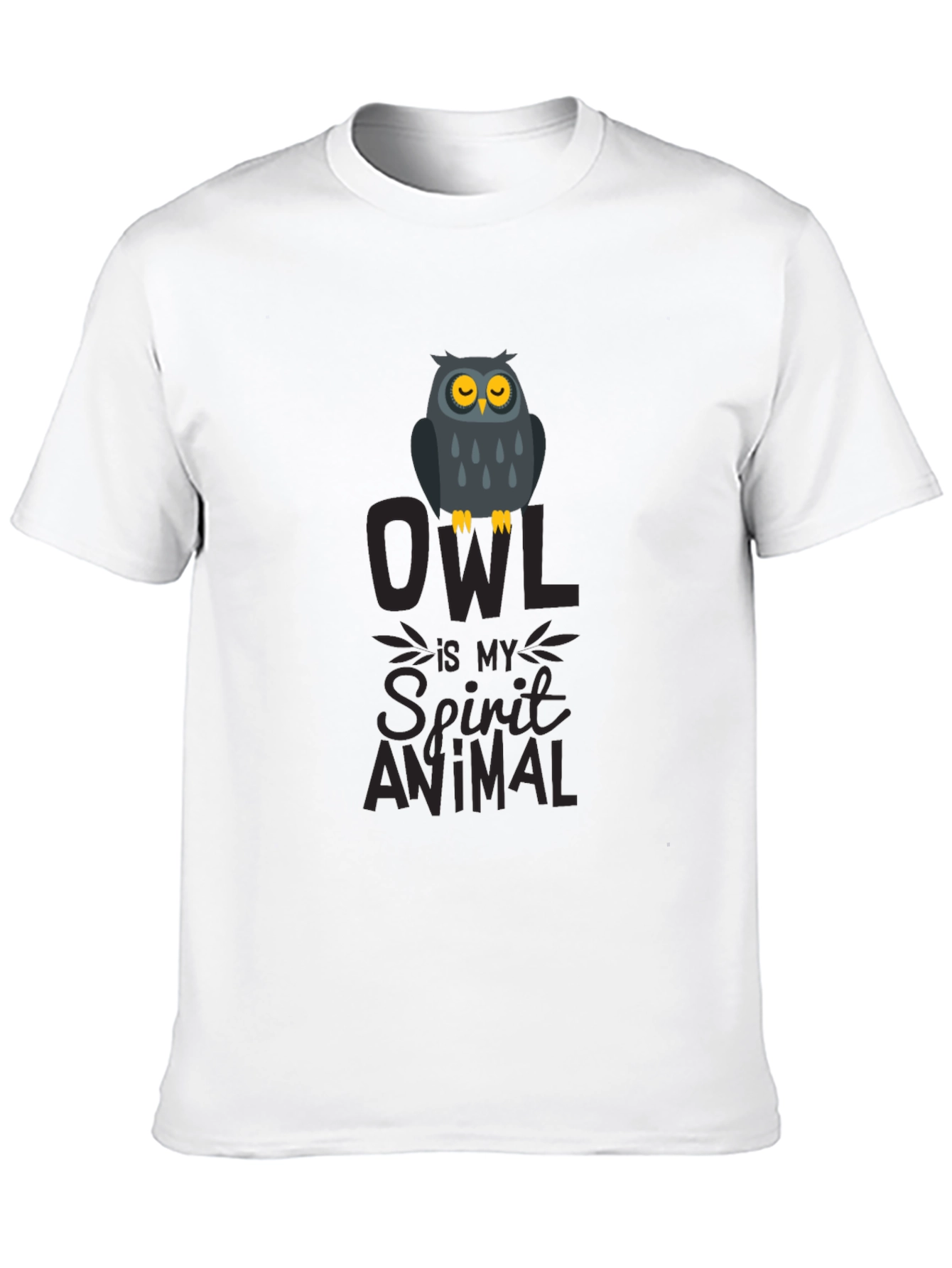 Owl Spirit Animal Graphic Print T-Shirt - Black - 10
