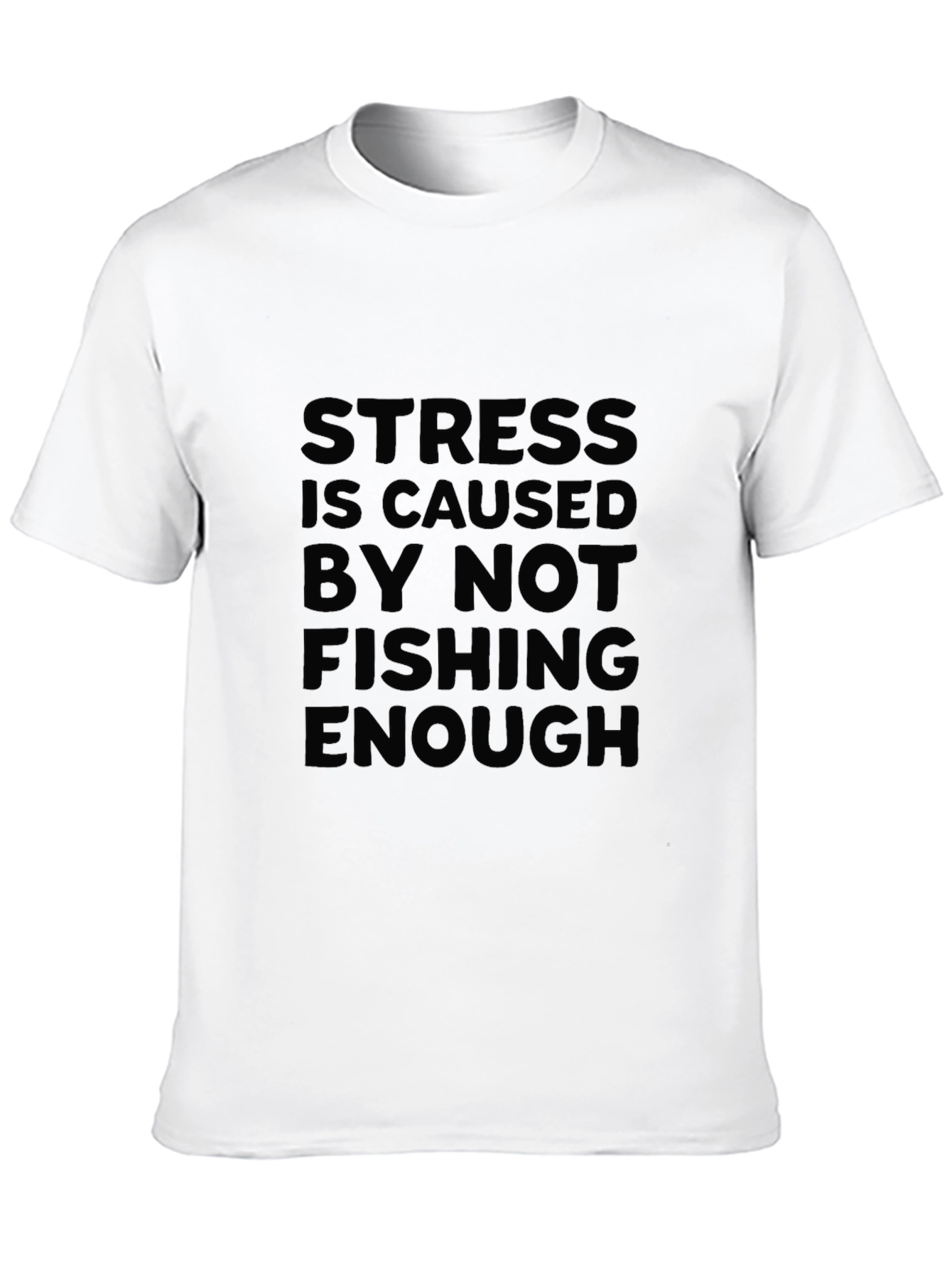 Black Stress Fishing T-Shirt - Fisherman's Humor Tee view 10