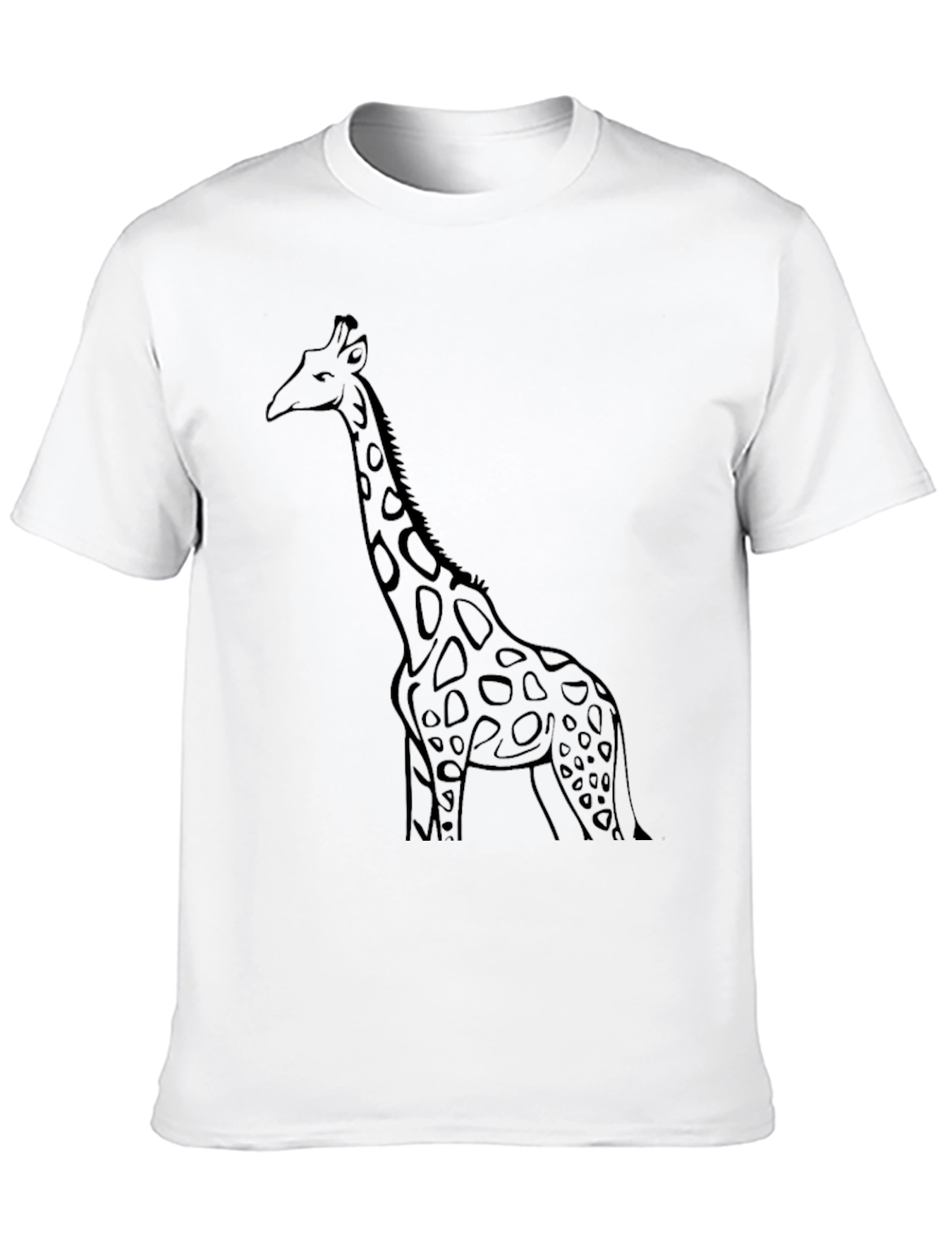 Black Giraffe Graphic Tee - Black Cotton Casual T-Shirt view 10