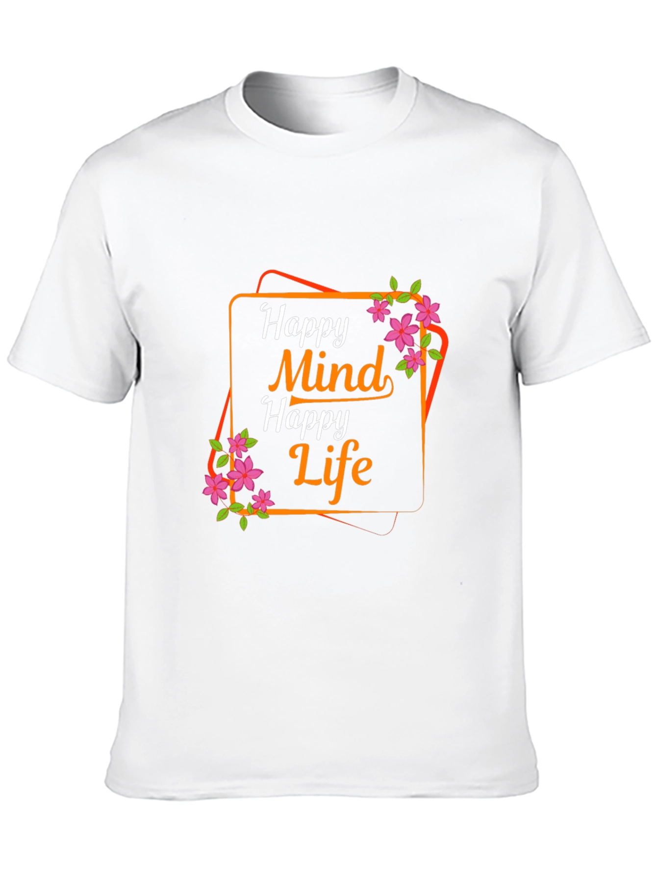 Black Happy Mind Happy Life Graphic Tee view 10