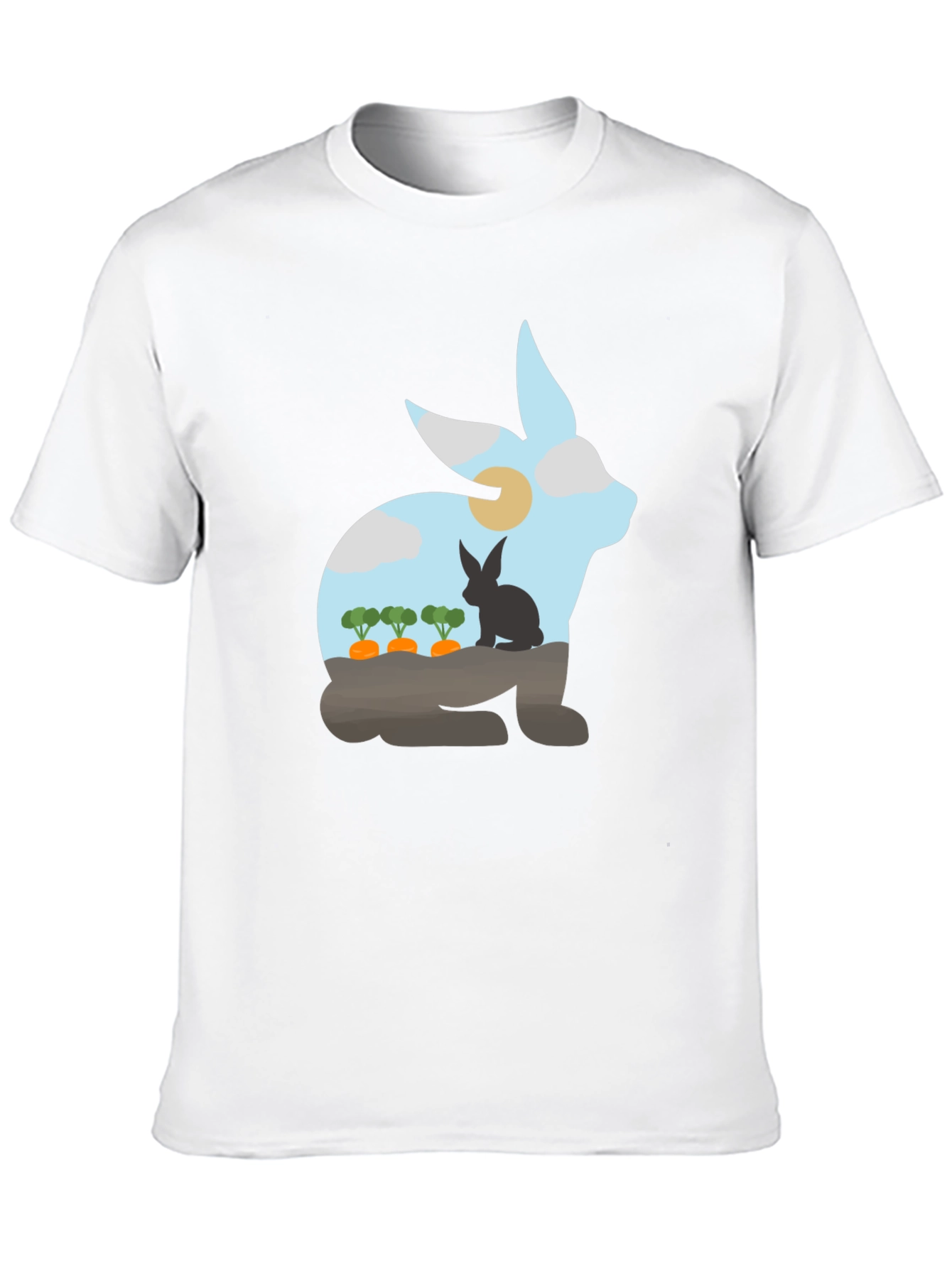 Black Rabbit Silhouette Graphic Tee - Nature Lover's T-Shirt view 10