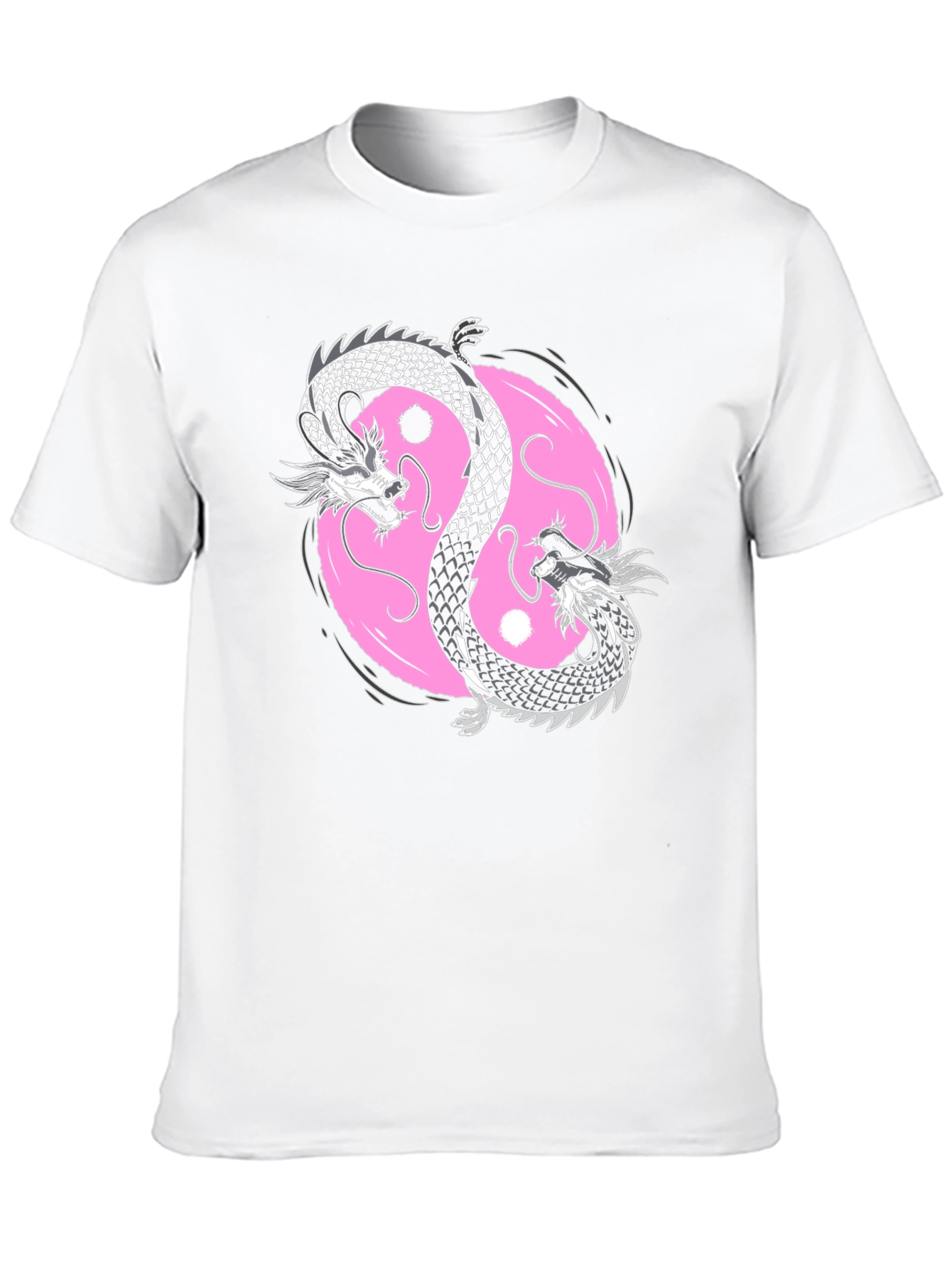 Black Yin Yang Dragon Graphic Tee - Black Cotton Blend view 10