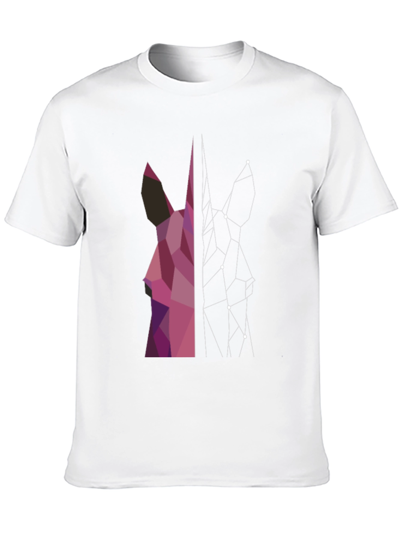 Black Geometric Unicorn T-Shirt - Modern Graphic Tee view 10