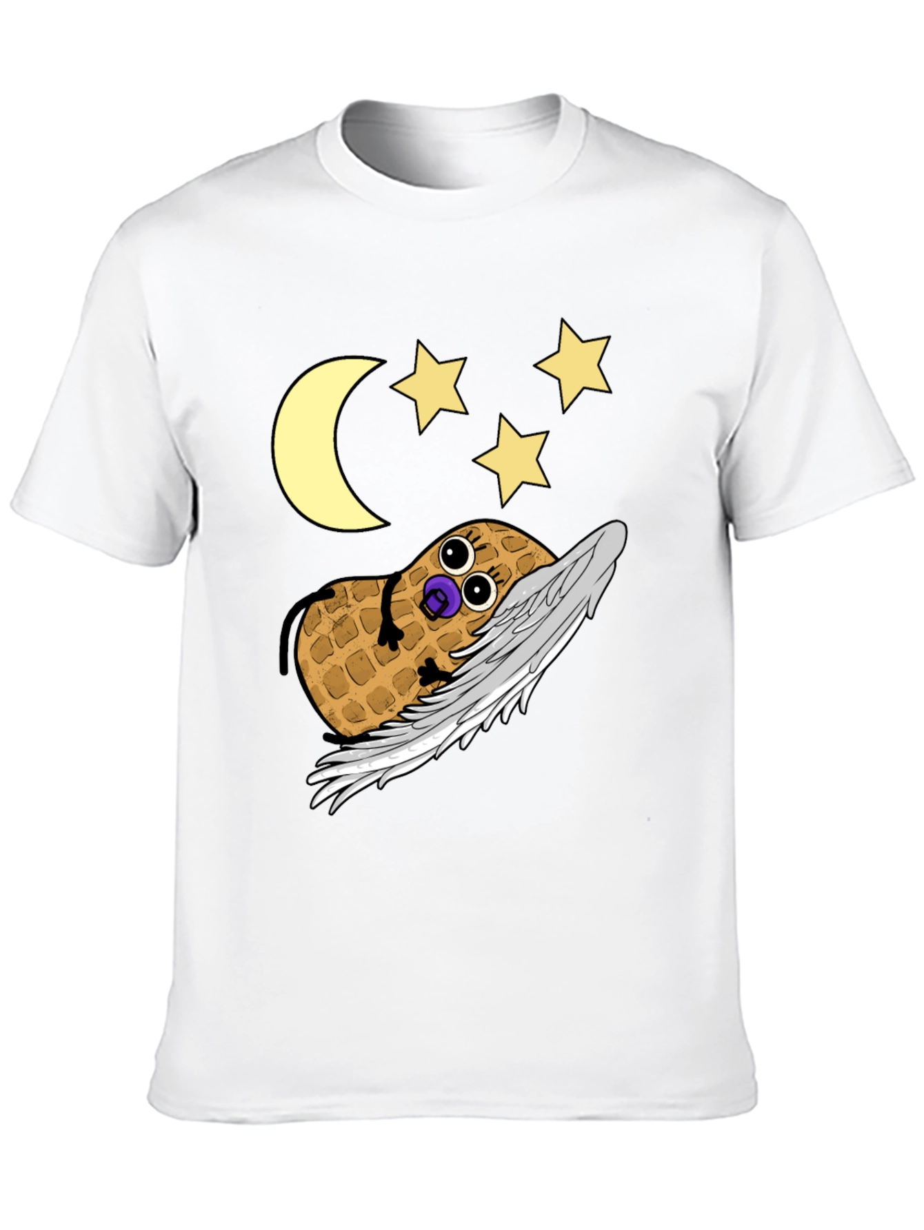 Black Whimsical Peanut Angel Graphic Tee view 10