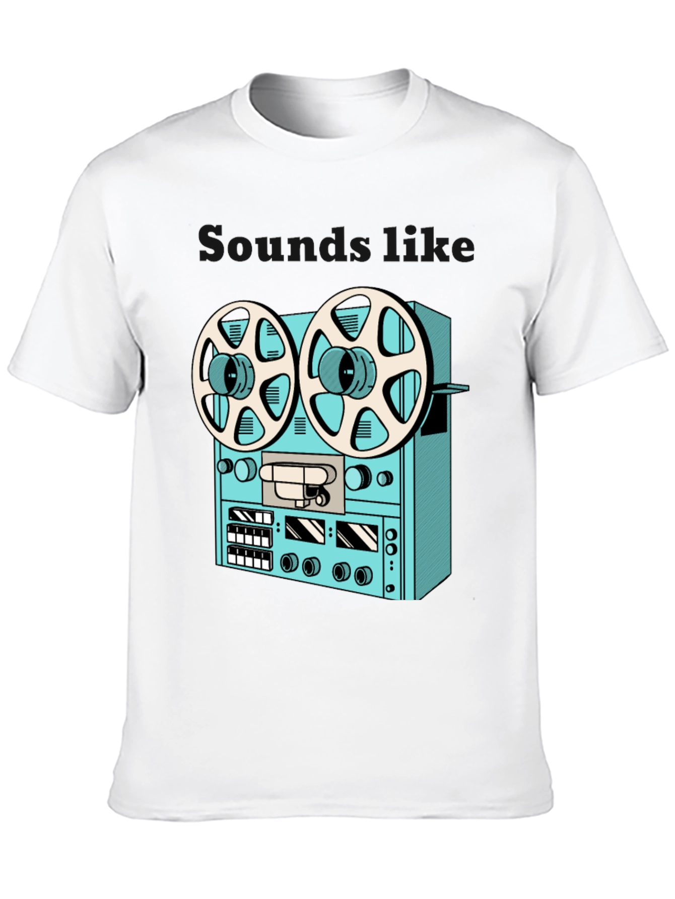 Black Vintage Reel-to-Reel T-Shirt - Retro Audio Style view 10
