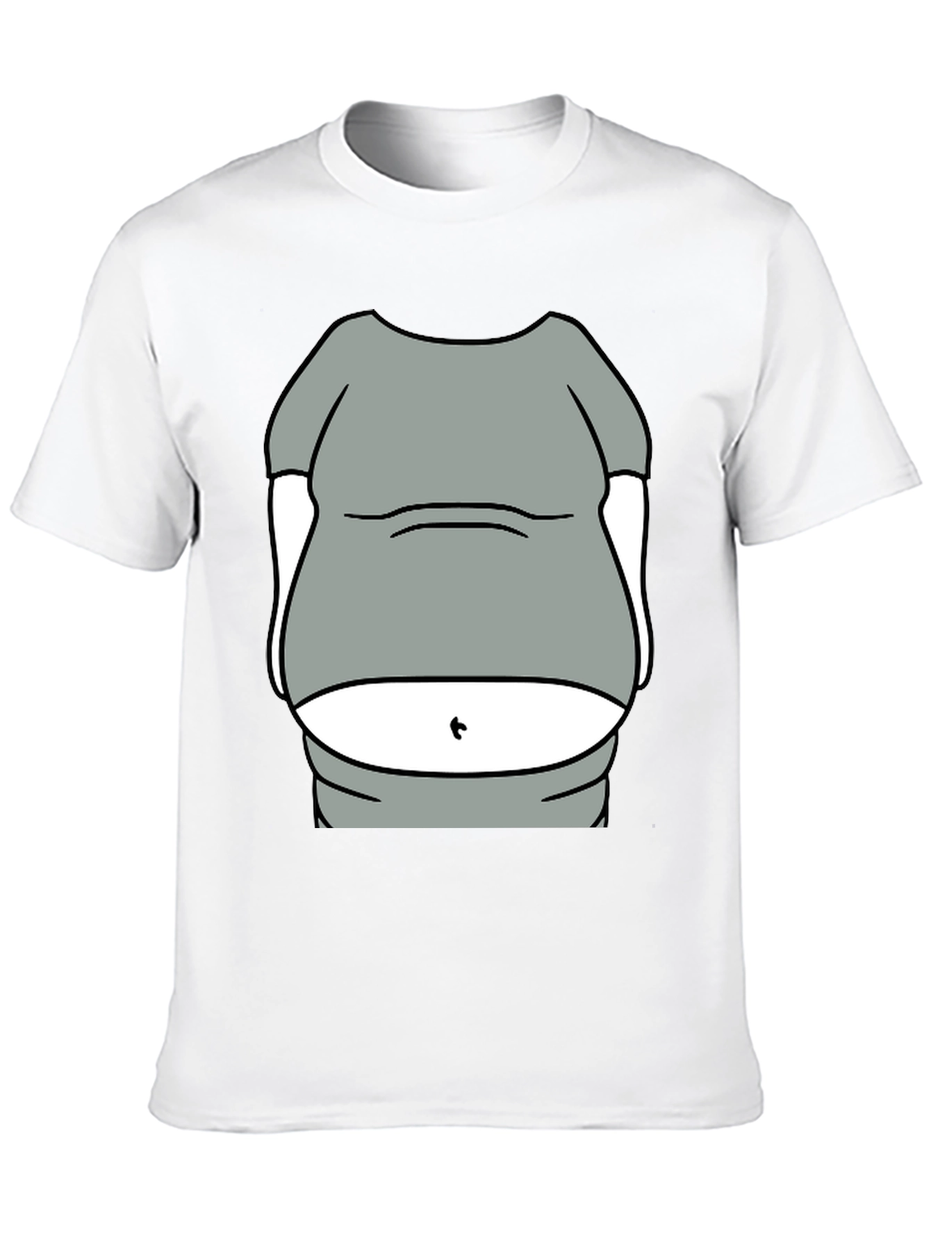 Black Humorous Belly T-Shirt - Funny Graphic Tee view 10