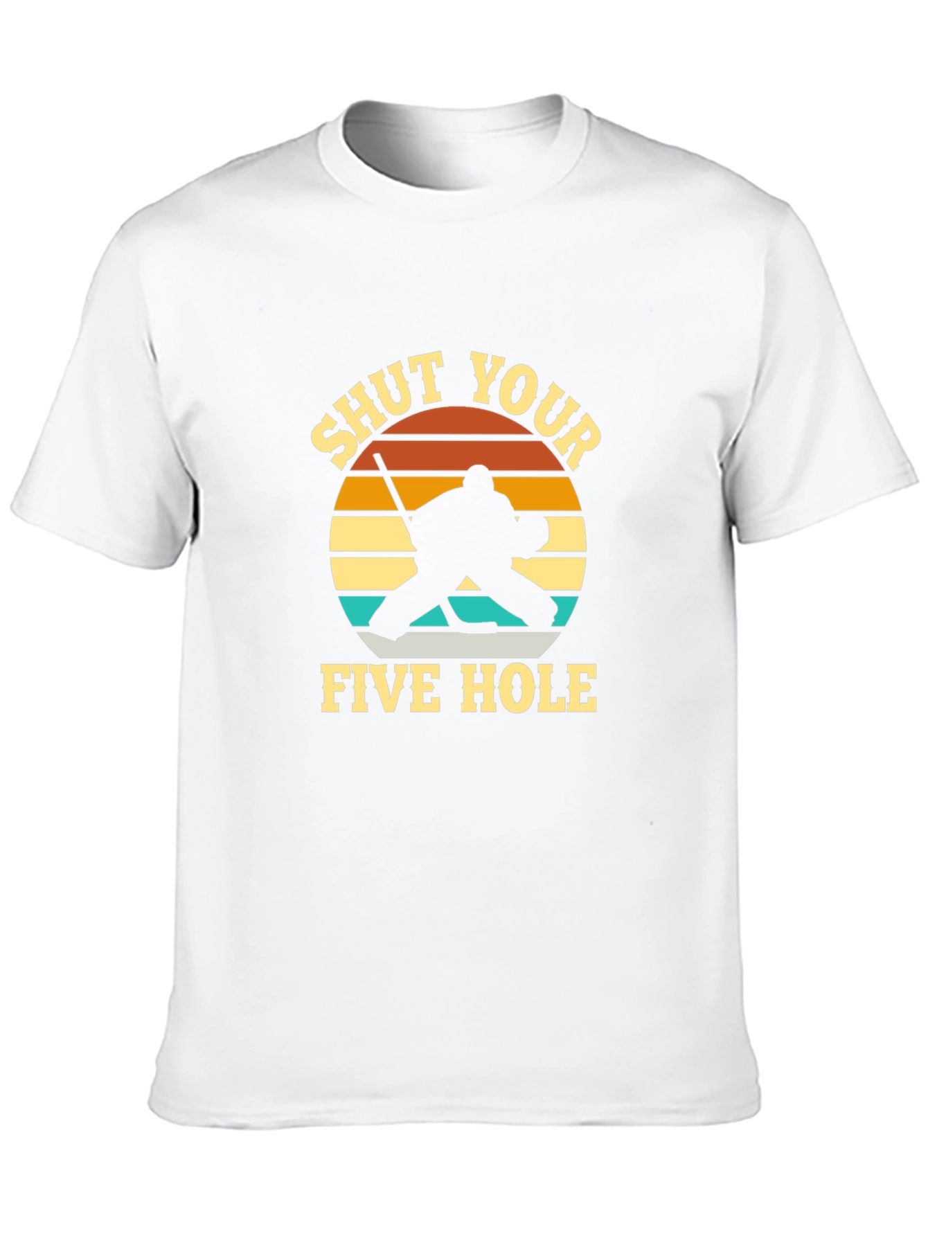 Black Shut Your Five Hole Hockey T-Shirt view 10