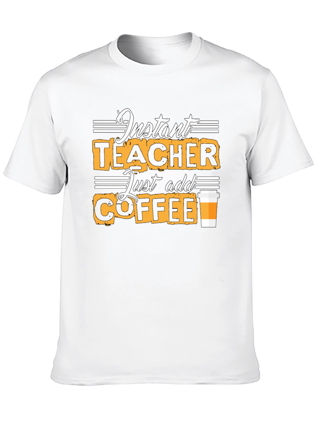 Black Instant Teacher Just Add Coffee Black T-Shirt view 10