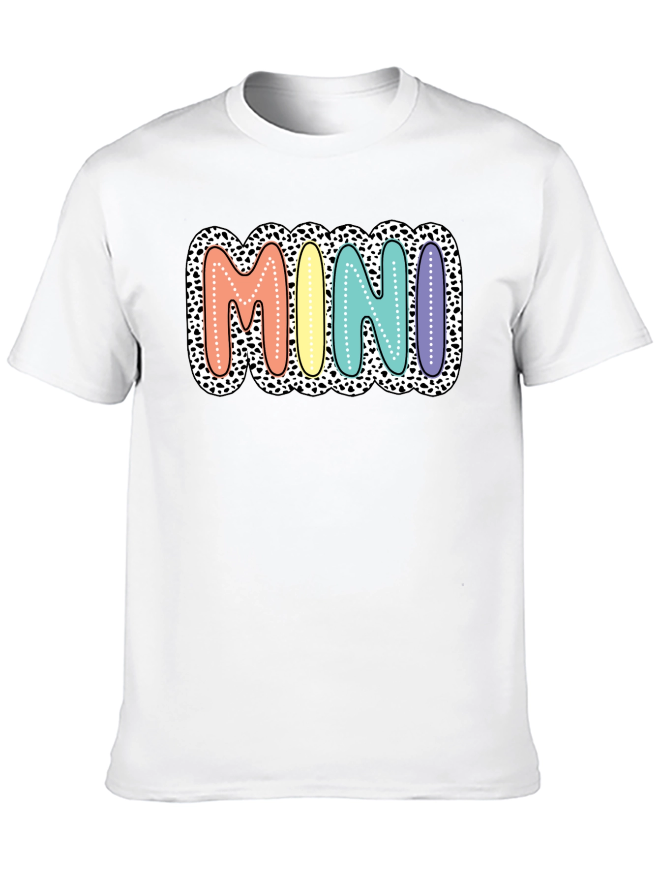 Black Mini Leopard Print Pastel Lettering Graphic Tee view 10