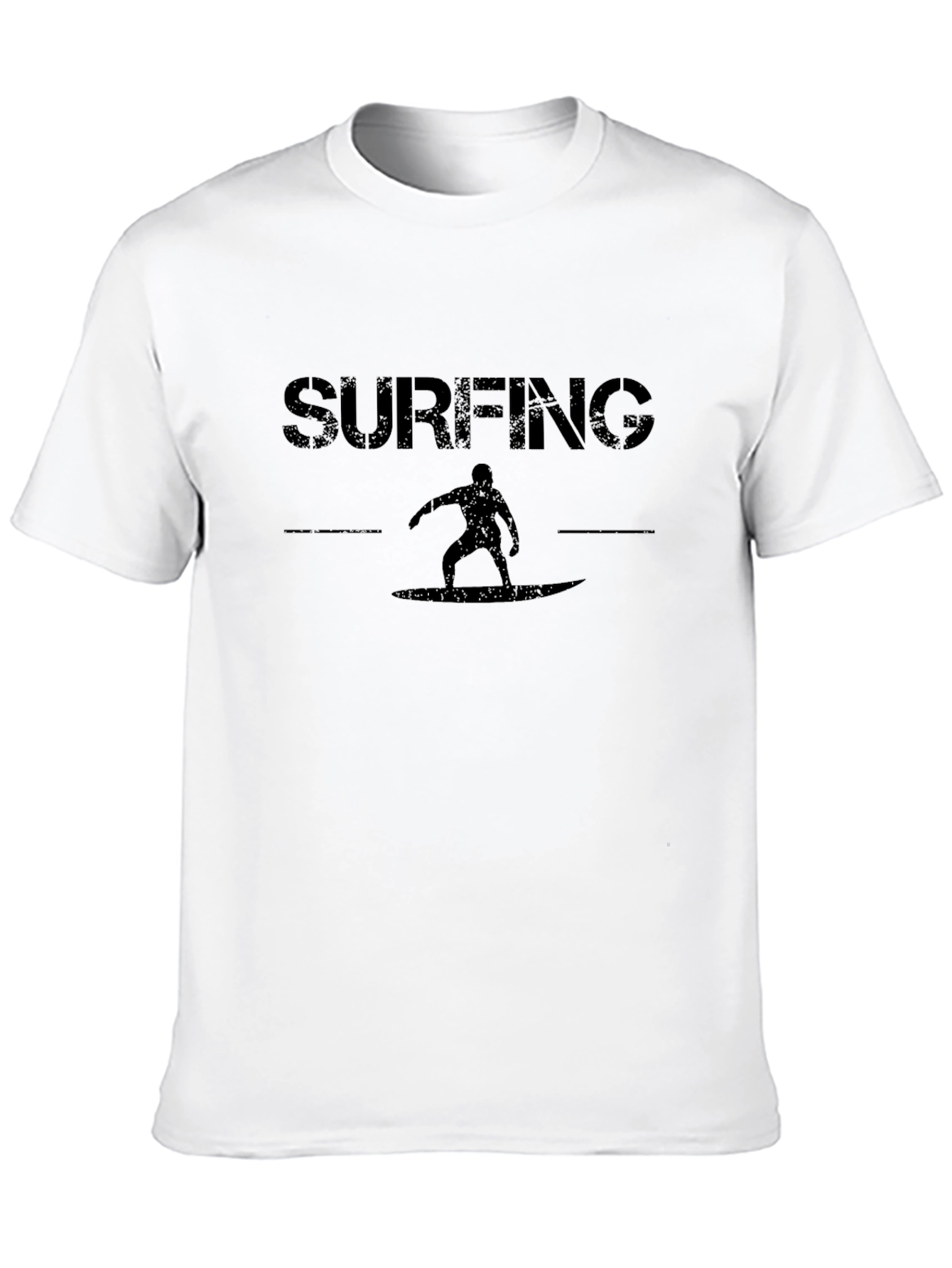 Black Surfing Silhouette Graphic Tee - Black view 10