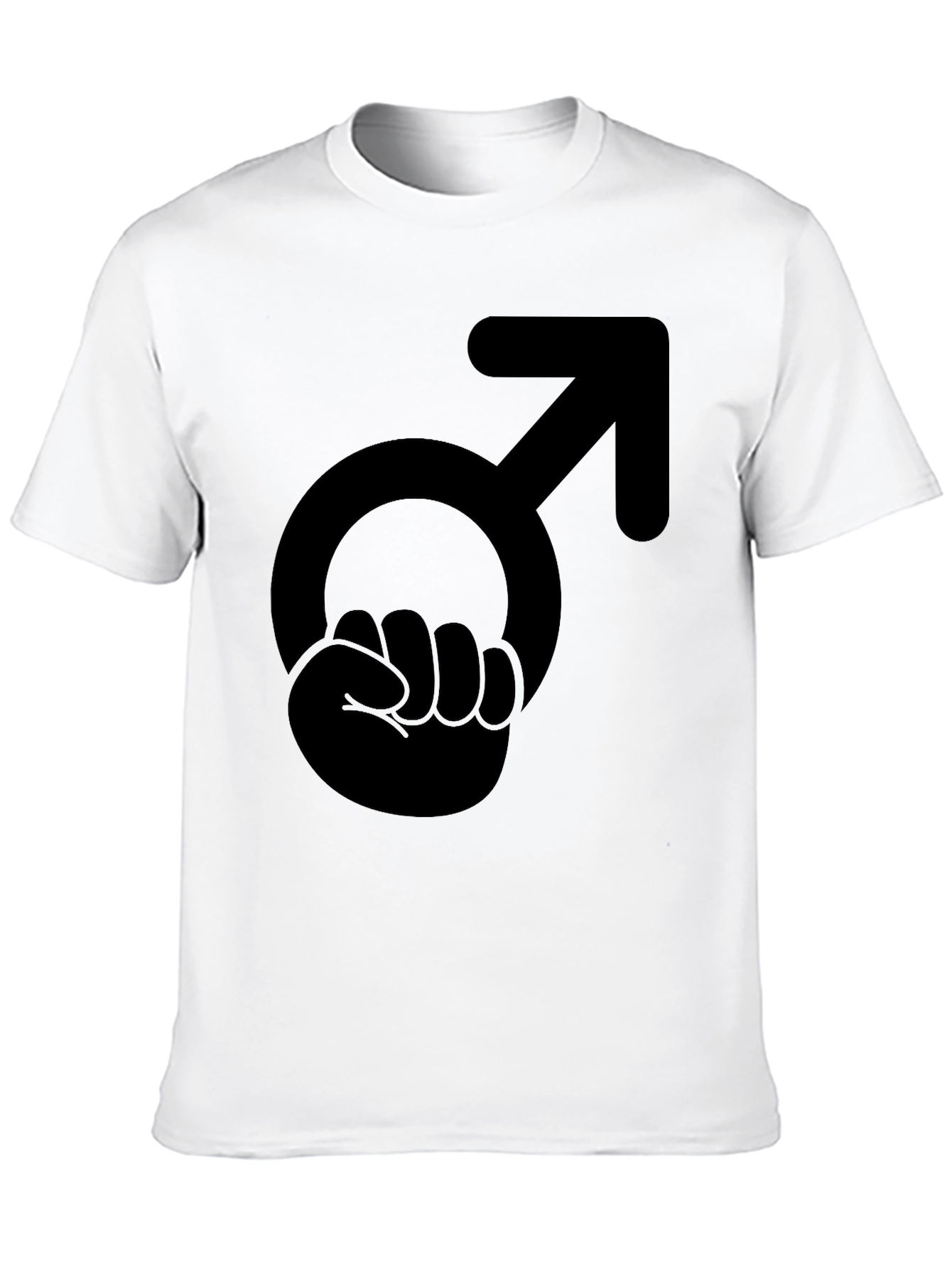 Black Male Symbol Fist Graphic T-Shirt - Black Cotton Tee view 10