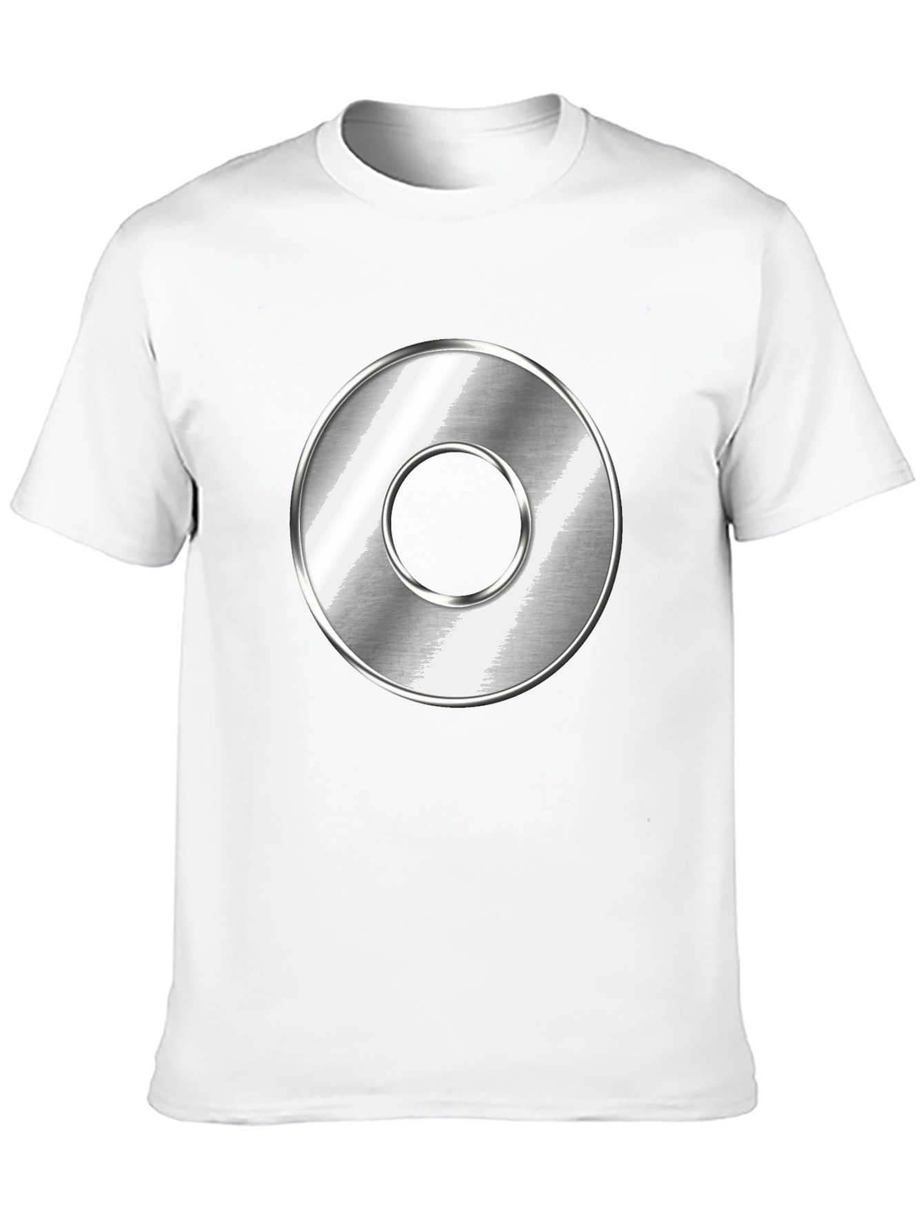 Black Men's Black T-Shirt with Metallic Circle Design view 10