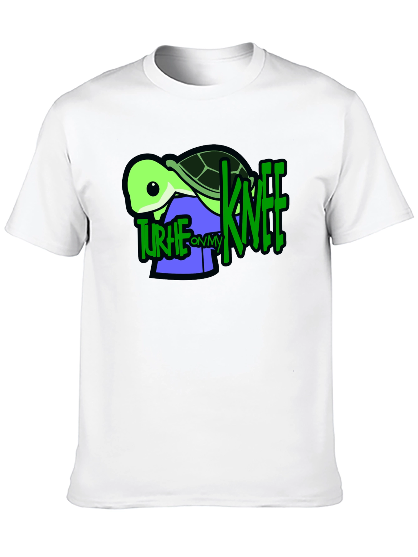 Black Turtle On My Knee Graphic T-Shirt view 10
