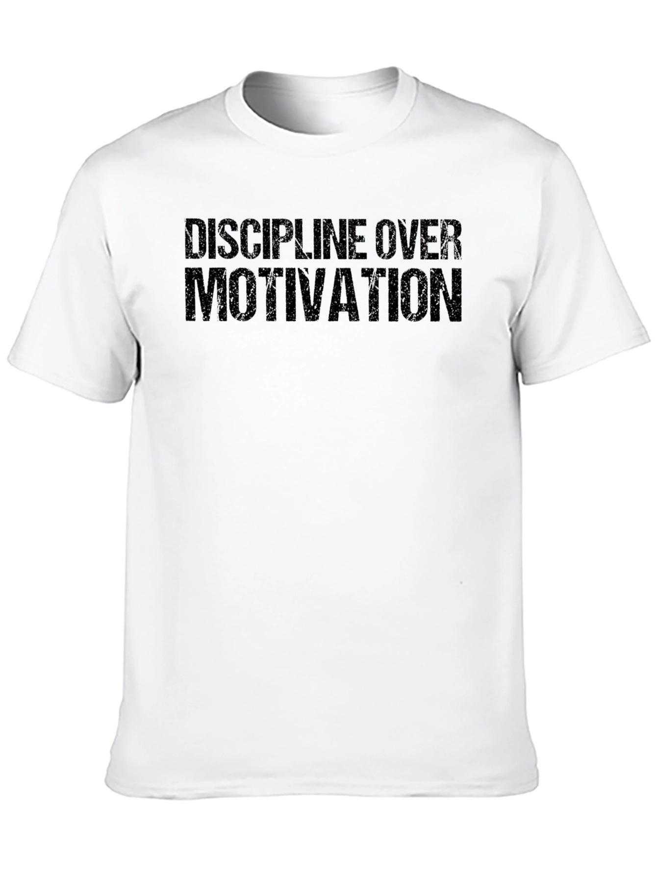 Black Discipline Over Motivation Black T-Shirt view 10